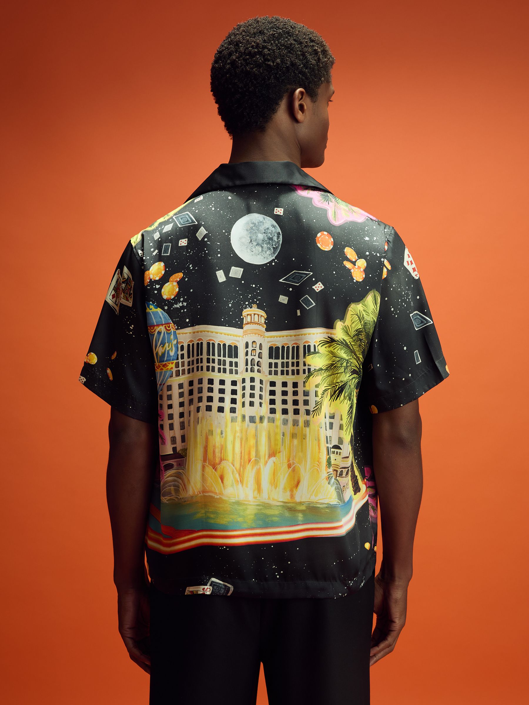 McLaren F1 Las Vegas Exclusive Cuban-Collar Shirt in Black Multi - Image 5 of 6