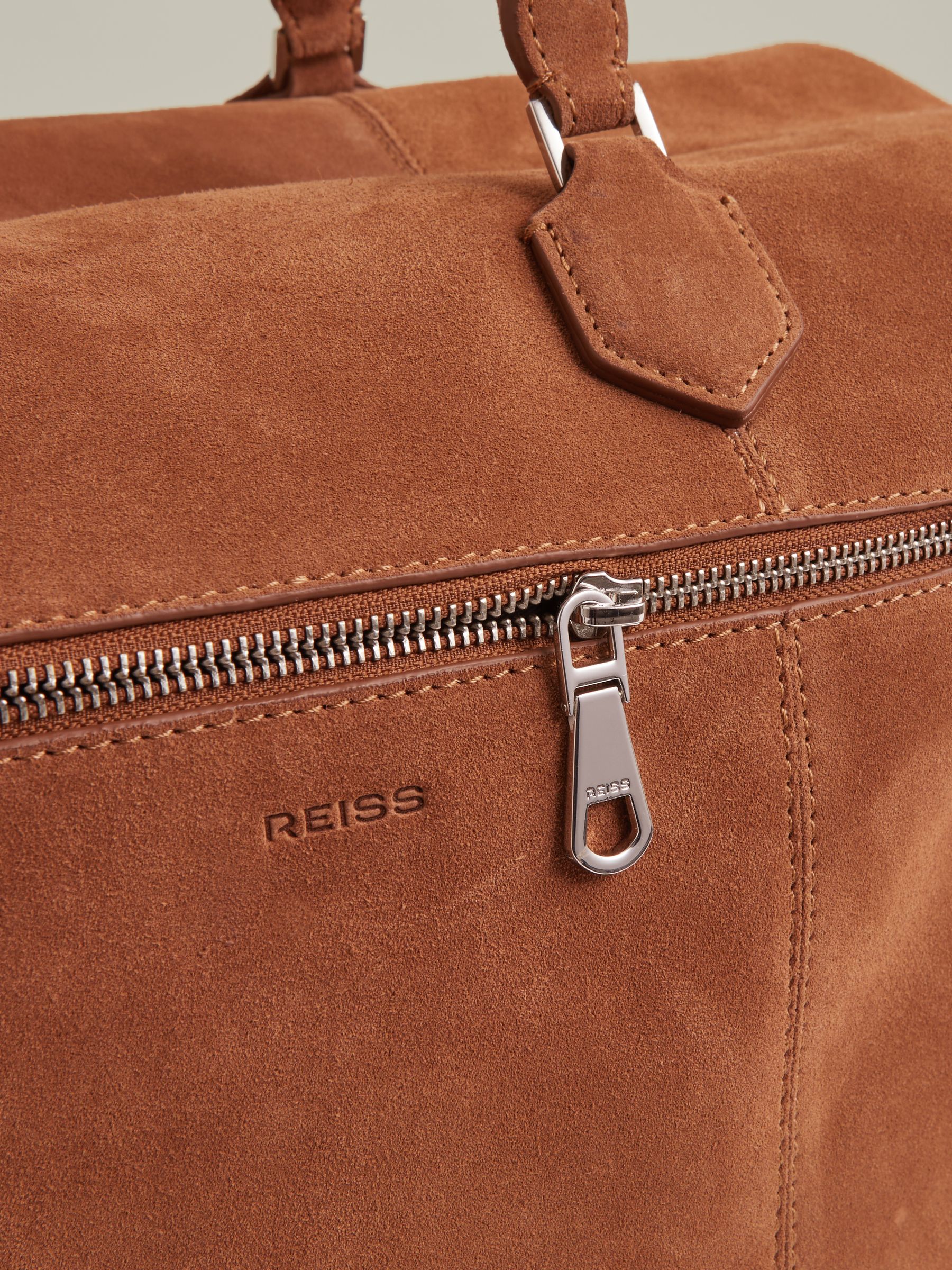 Suede Holdall in Light Tan - Image 5 of 6