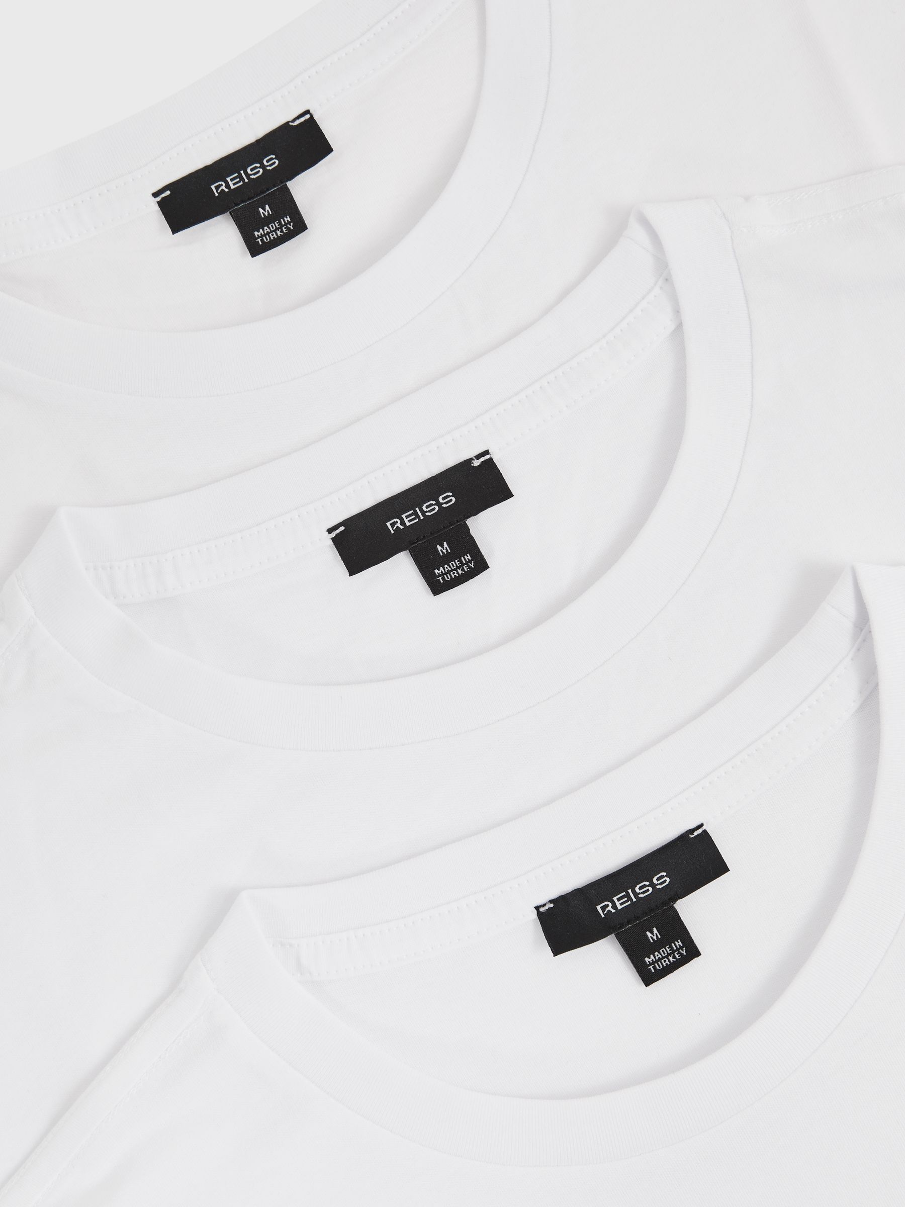 Cotton Crew-Neck T-Shirts 3 Pack in White - Image 6 of 6