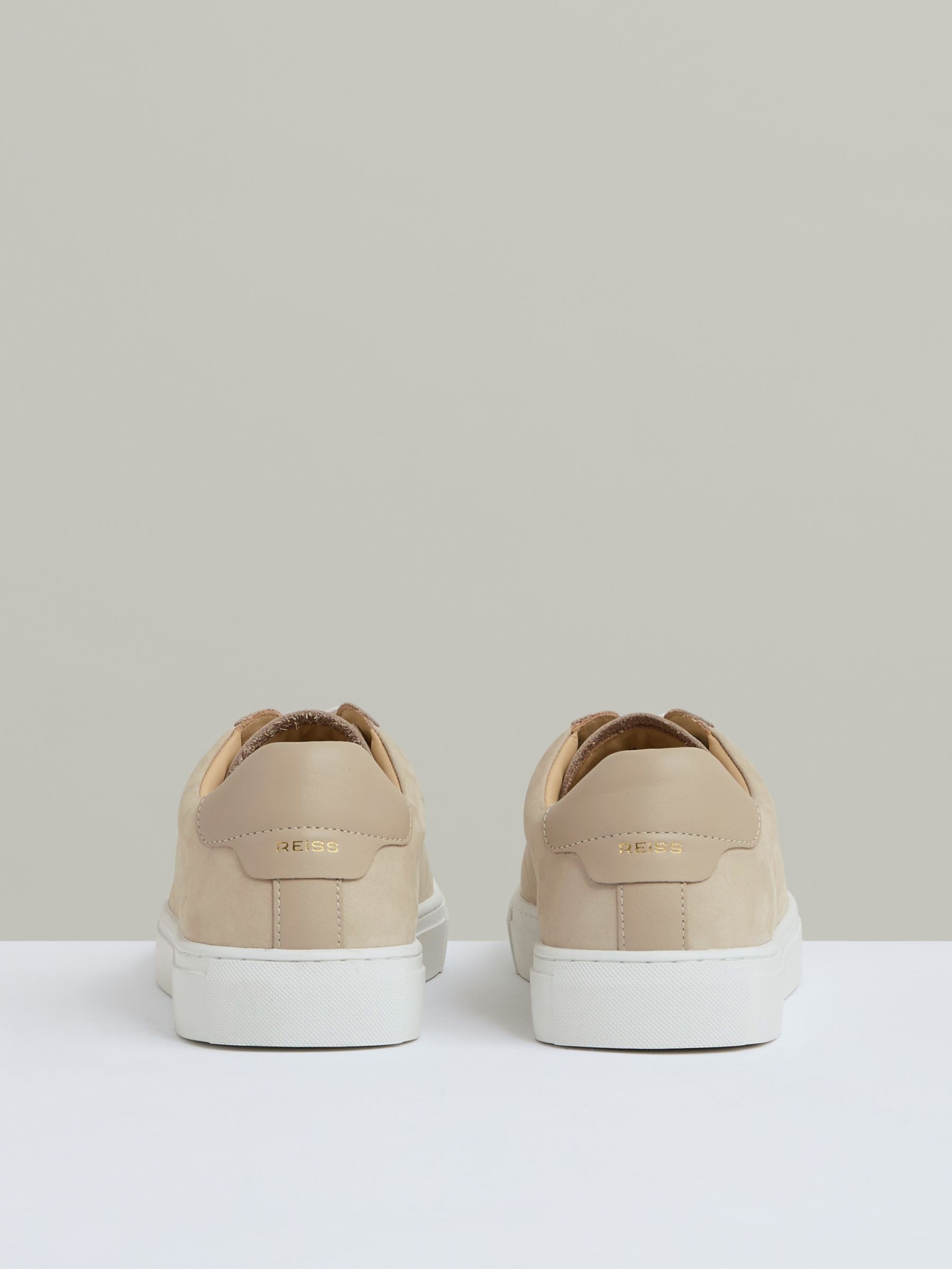 Leather Low-Top Trainers in Ecru - Image 4 of 5