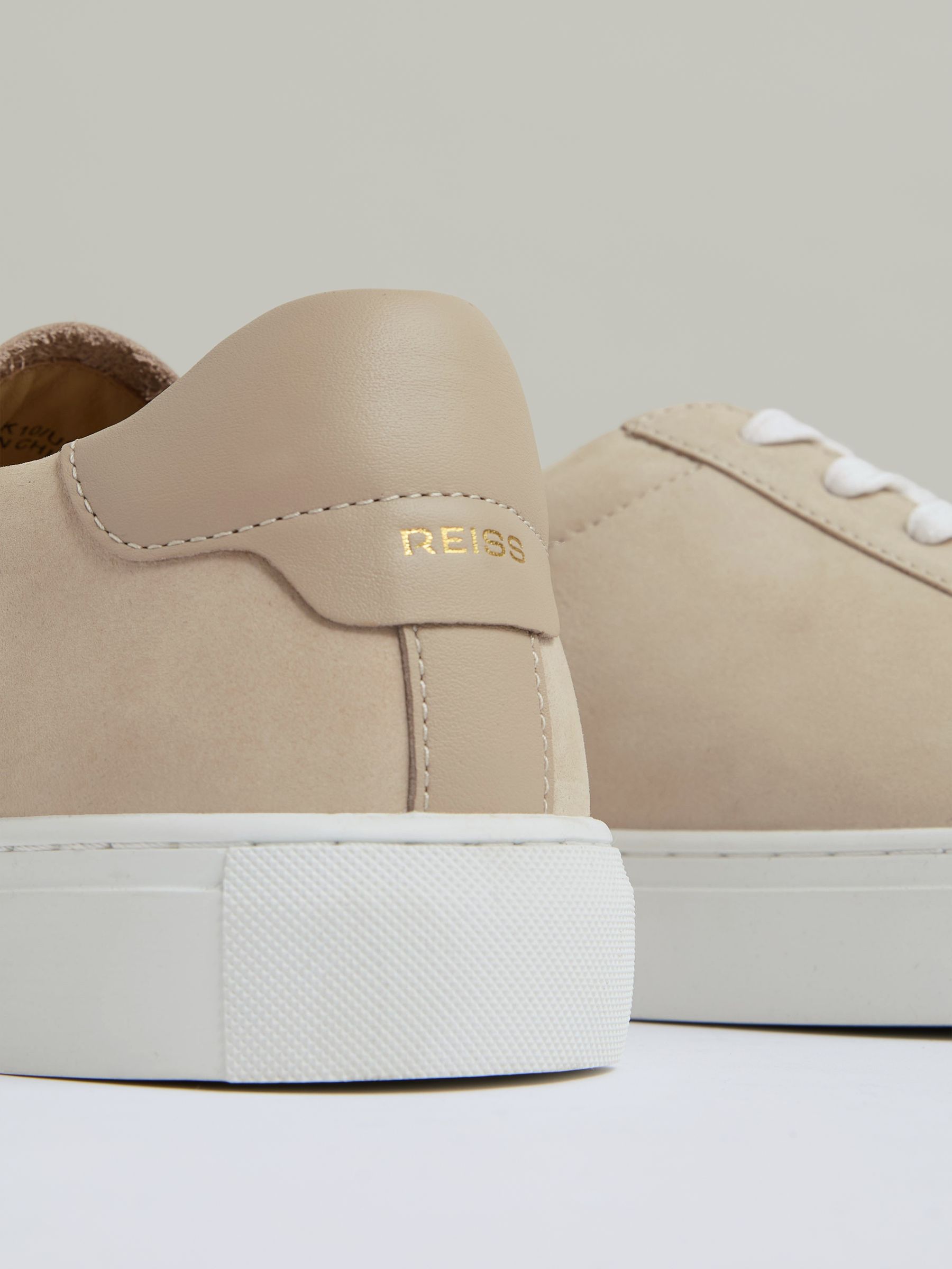 Leather Low-Top Trainers in Ecru - Image 5 of 5