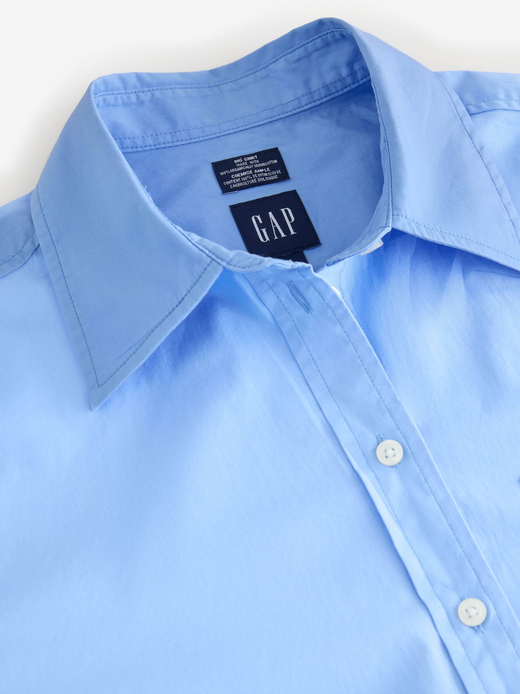 Blue Poplin Big Shirt - Image 3 of 4