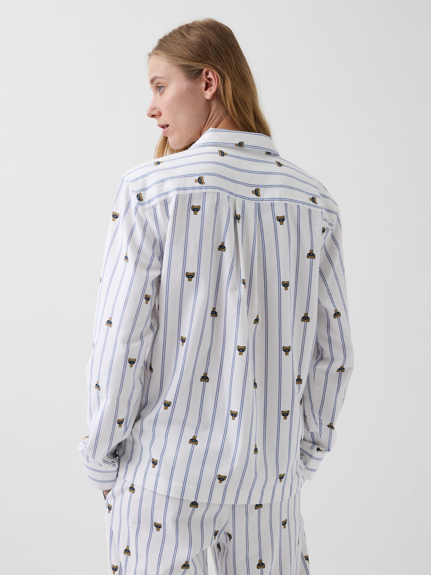 Blue/White Stripe Softest Flannel Pyjamas Shirt - Image 2 of 4 Blue/White Stripe Softest Flannel Pyjamas Shirt - Image 2 of 4