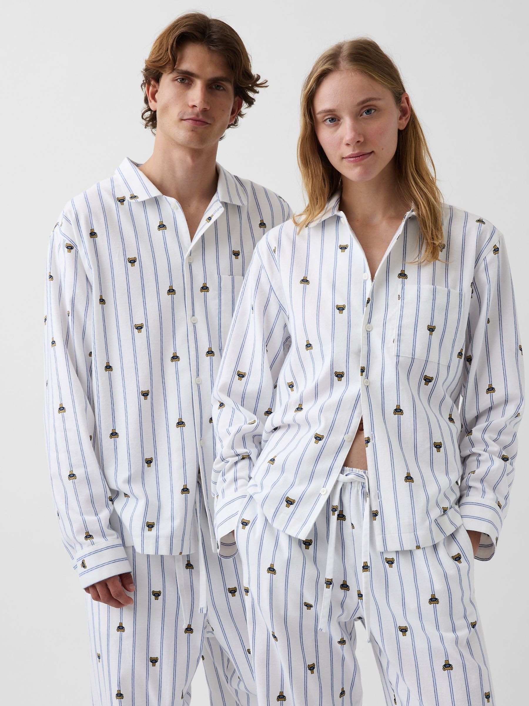 Blue/White Stripe Softest Flannel Pyjamas Shirt - Image 3 of 4