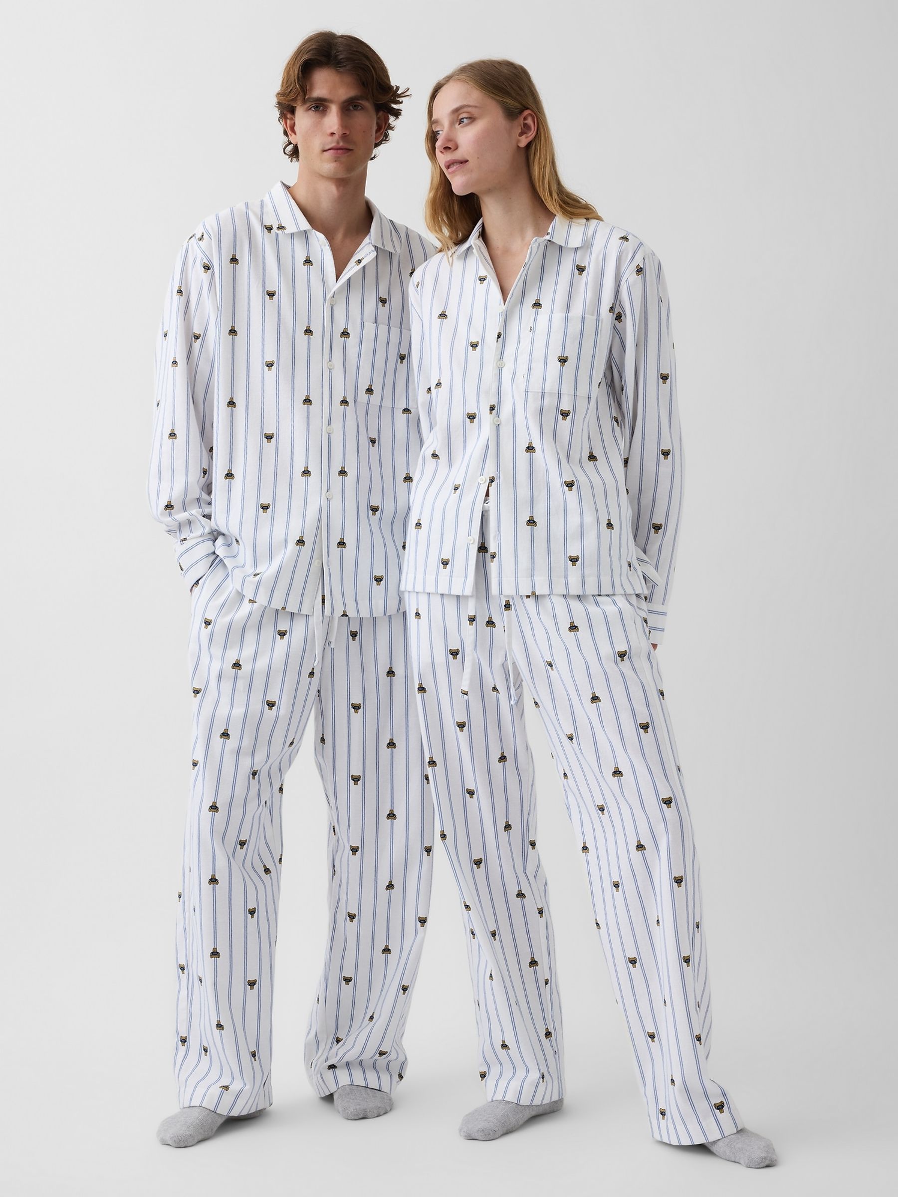Blue/White Stripe Softest Flannel Pyjamas Shirt - Image 4 of 4