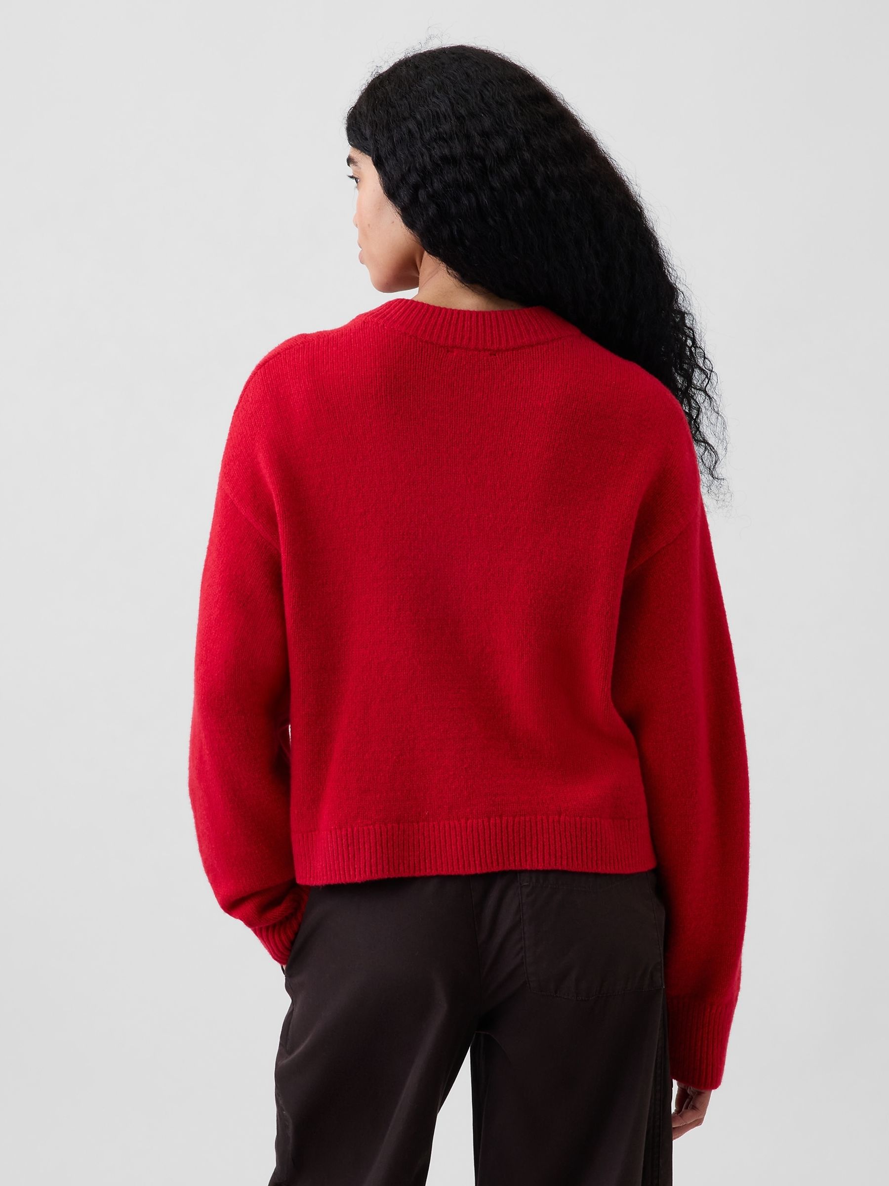 Red CashSoft Oversized Chunky Cardigan - Image 2 of 4