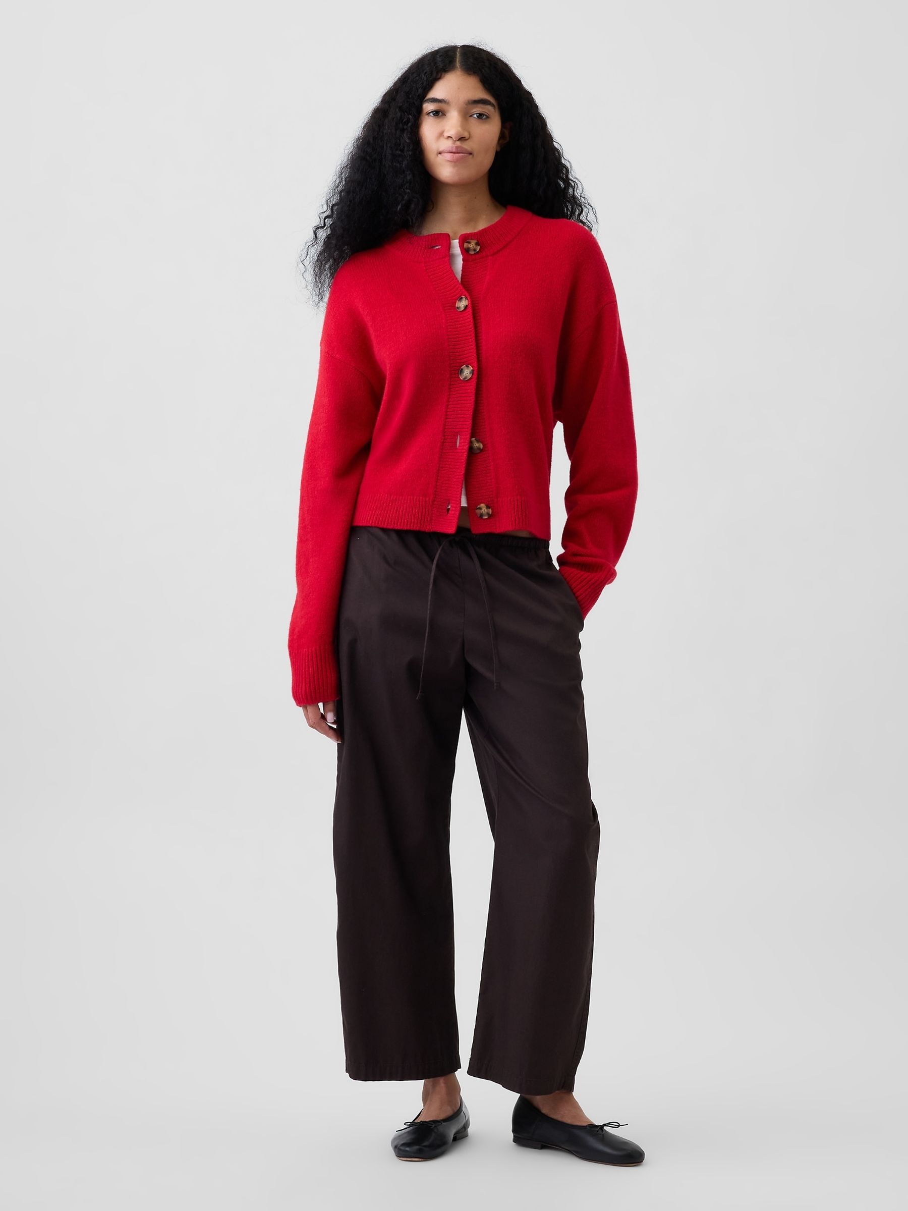 Red CashSoft Oversized Chunky Cardigan - Image 3 of 4