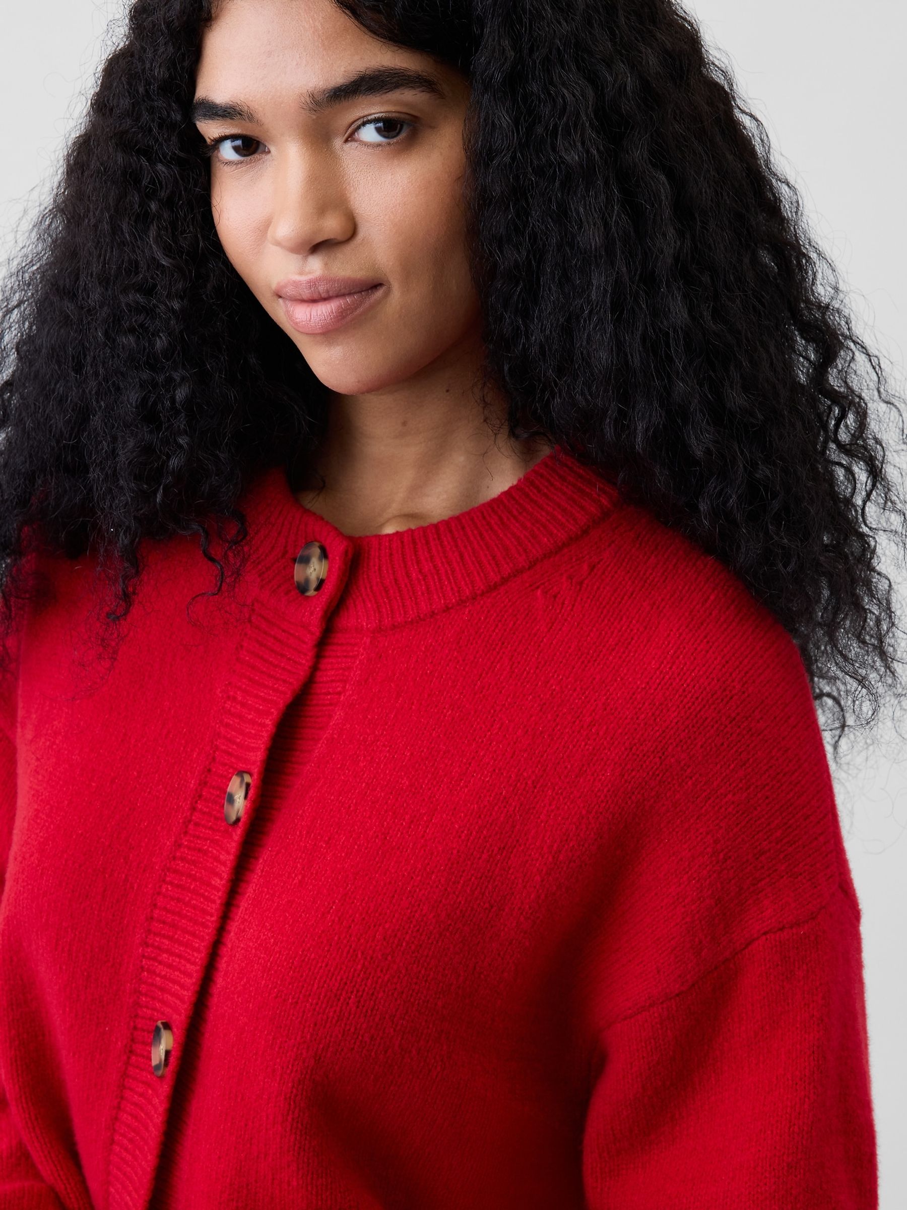 Red CashSoft Oversized Chunky Cardigan - Image 4 of 4