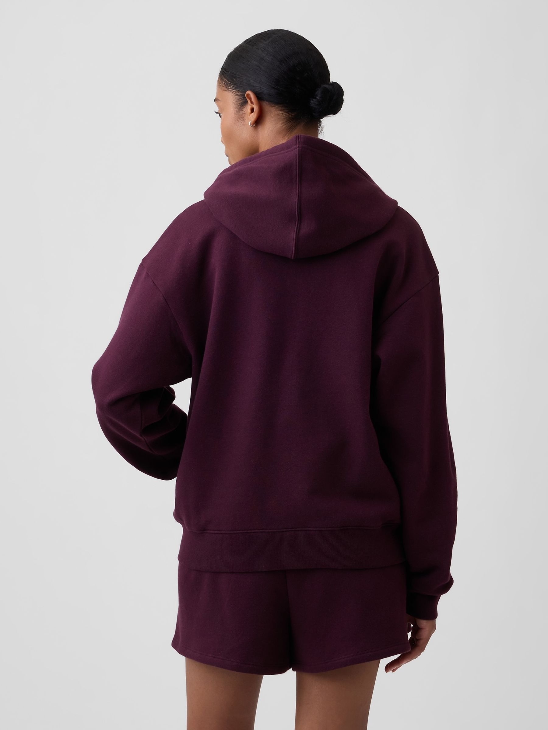 Maroon Relaxed Logo Zip-Up Hoodie - Image 2 of 5 Maroon Relaxed Logo Zip-Up Hoodie - Image 2 of 5