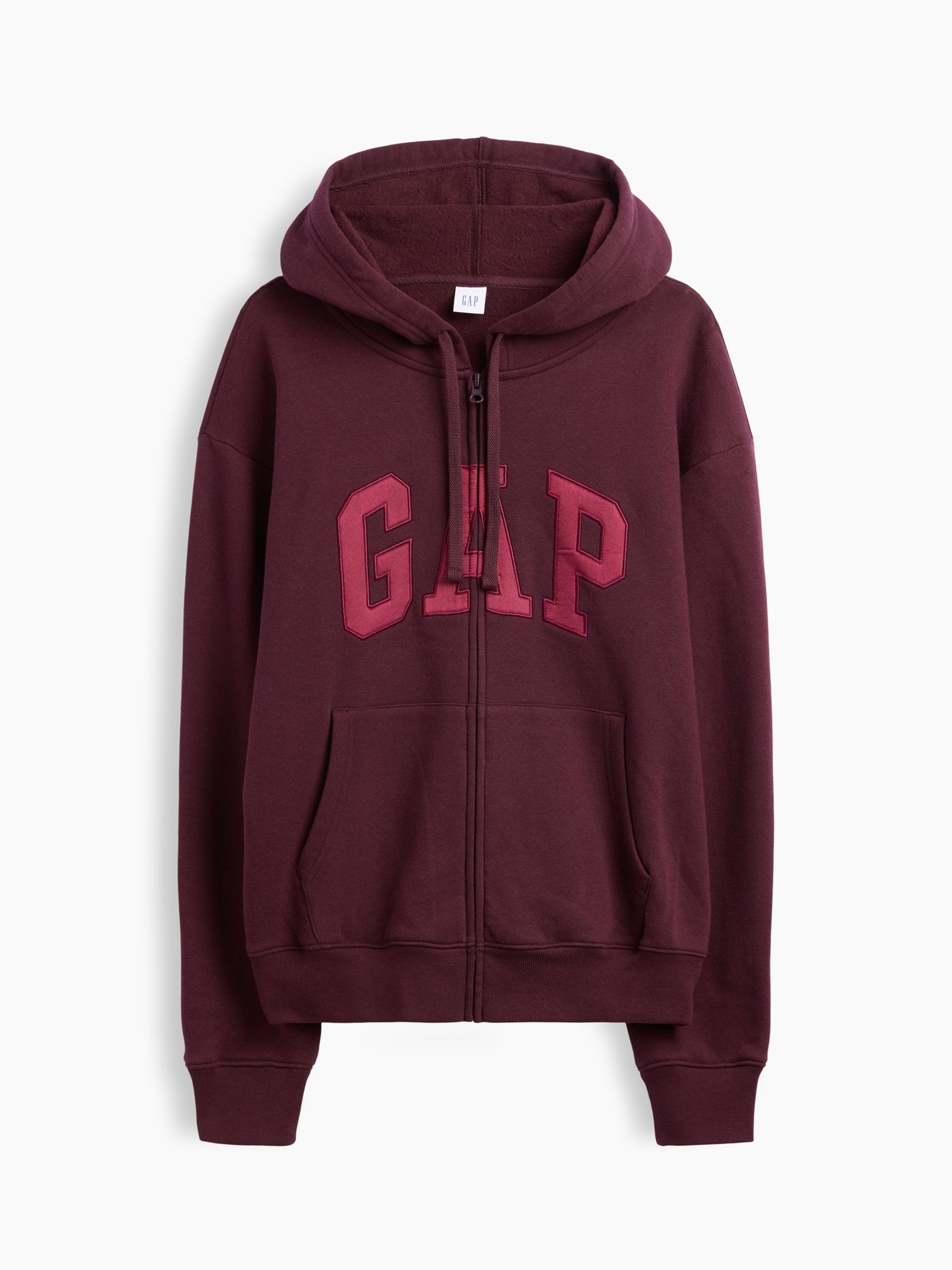 Maroon Relaxed Logo Zip-Up Hoodie - Image 5 of 5 Maroon Relaxed Logo Zip-Up Hoodie - Image 5 of 5