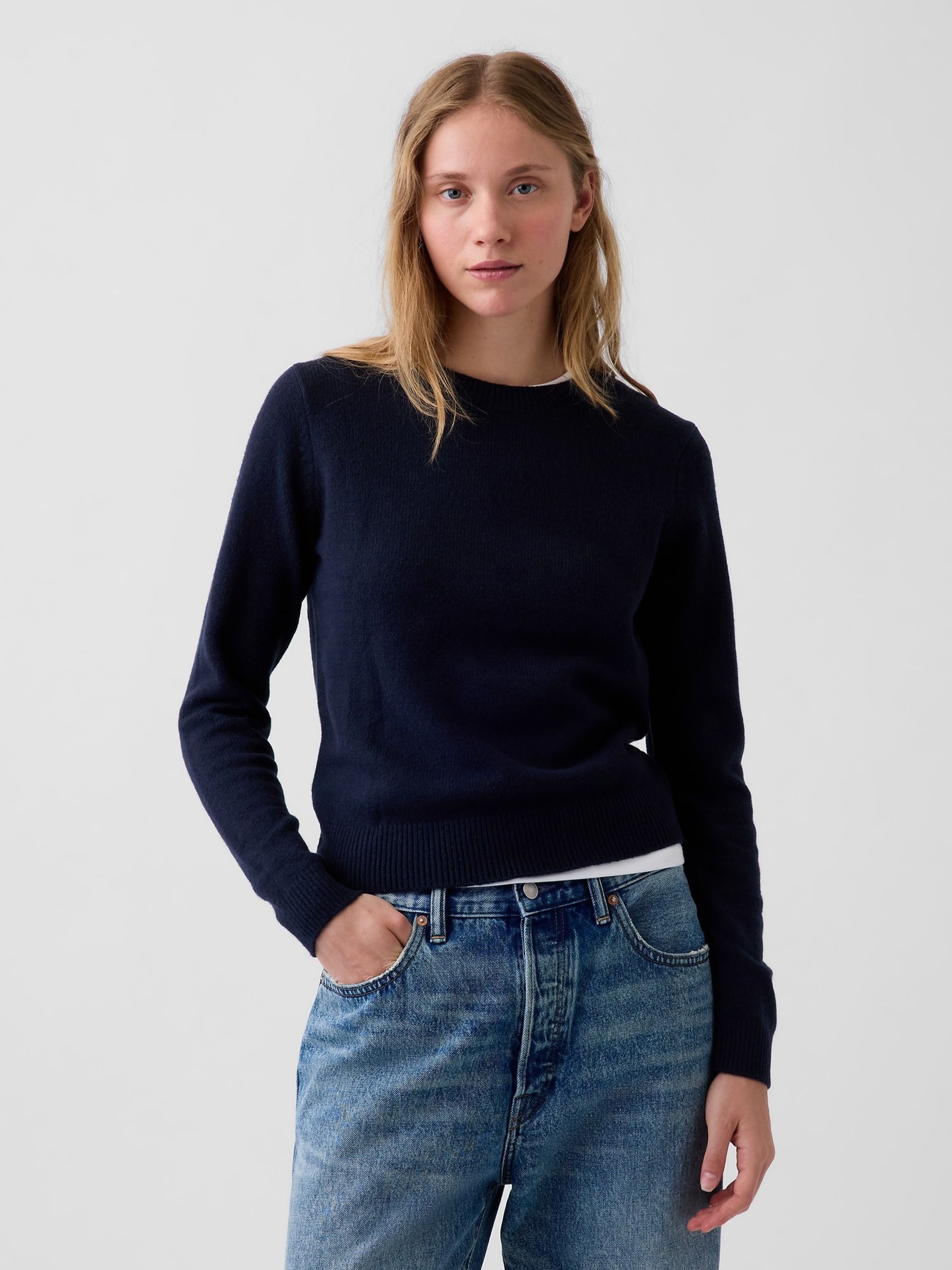 Navy CashSoft Crew Jumper - Image 1 of 4
