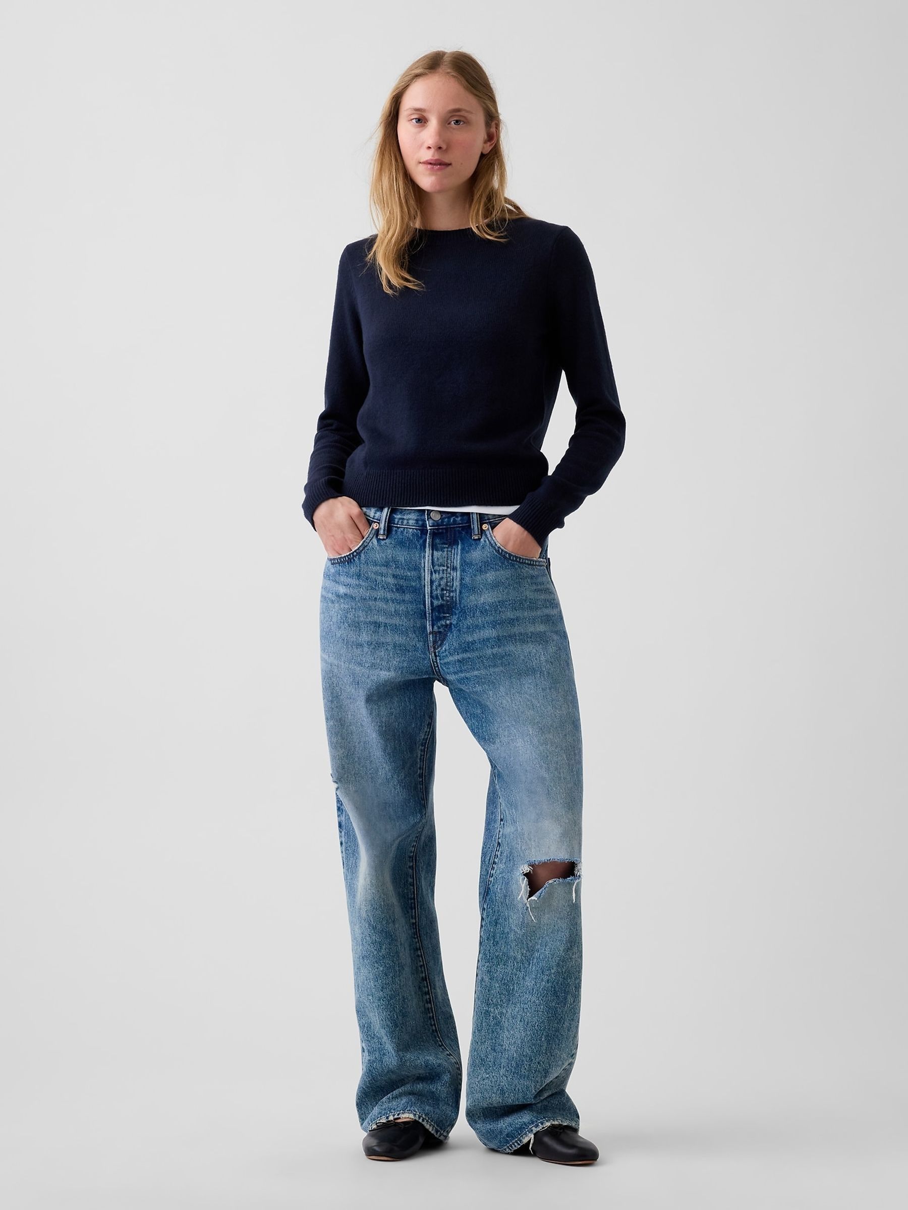 Navy CashSoft Crew Jumper - Image 3 of 4