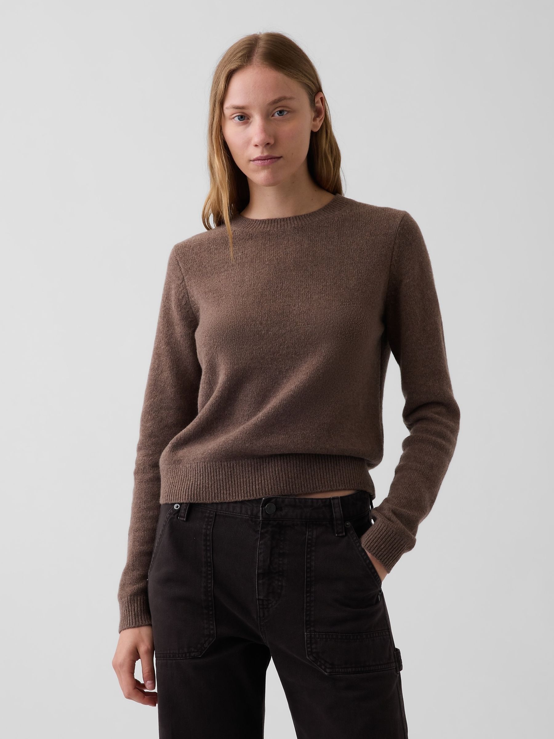 Brown CashSoft Crew Jumper - Image 1 of 4