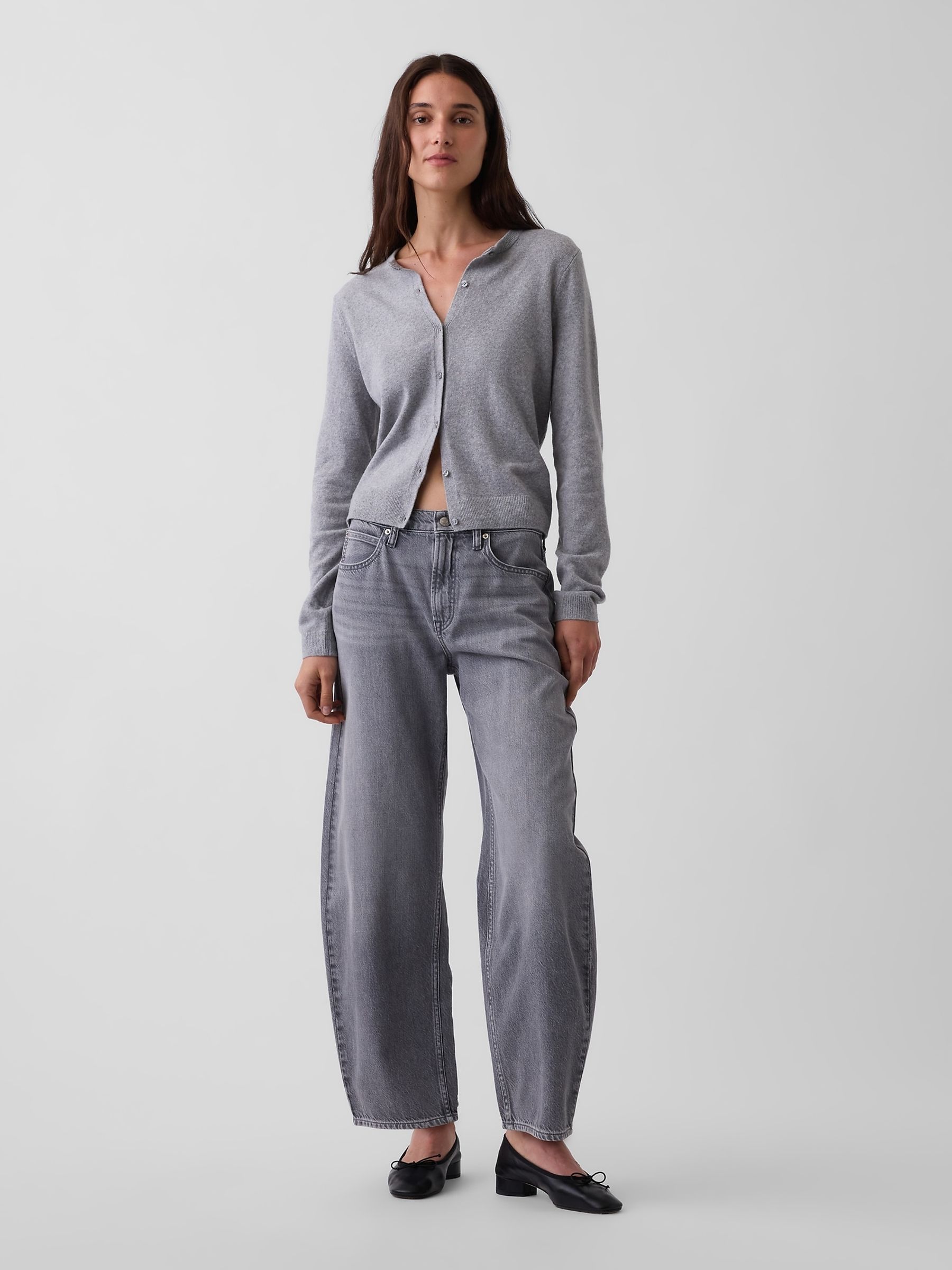 Grey CashSoft Crop Cardigan - Image 4 of 4