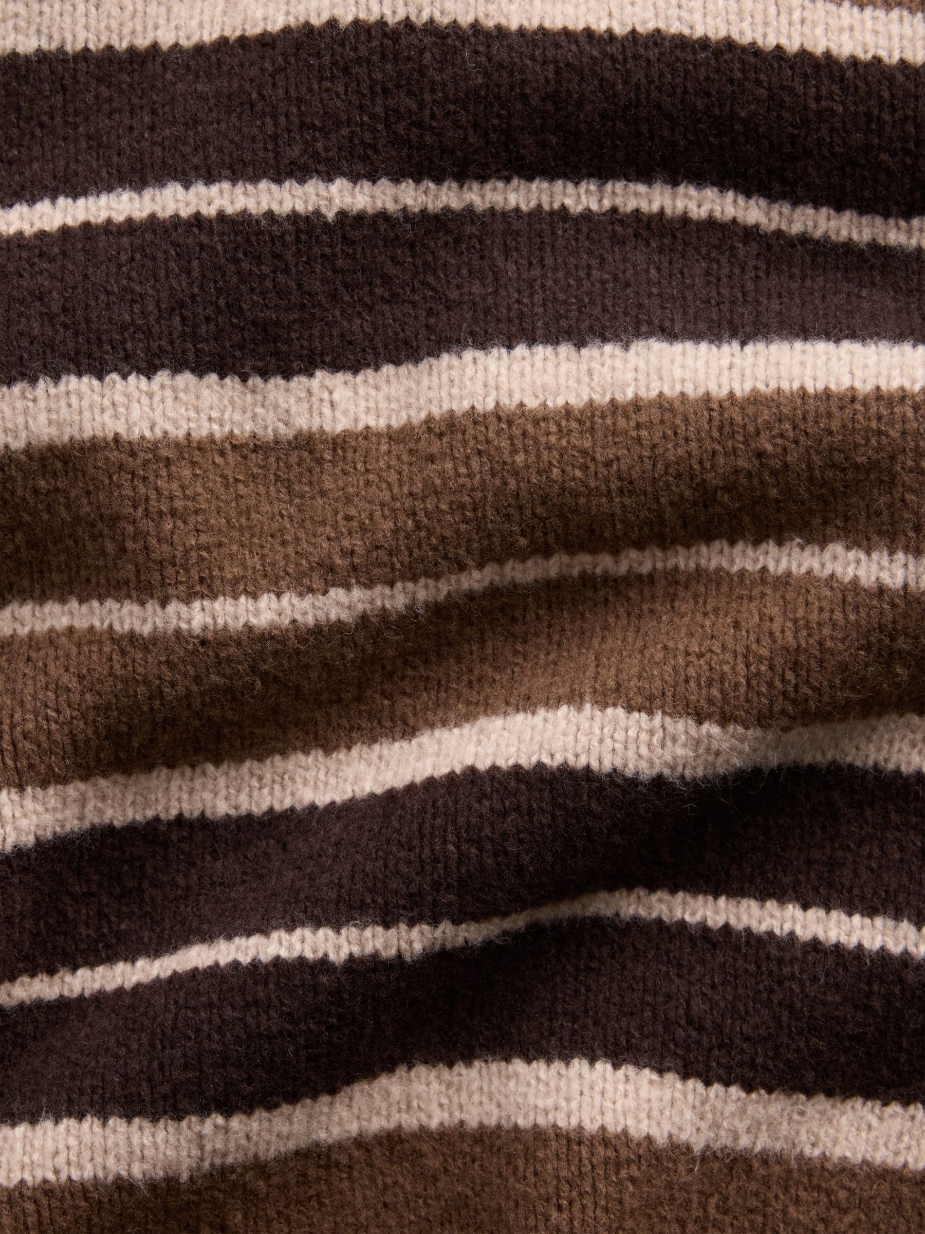 Brown/Black Stripe CashSoft Oversized V-Neck Jumper - Image 4 of 4