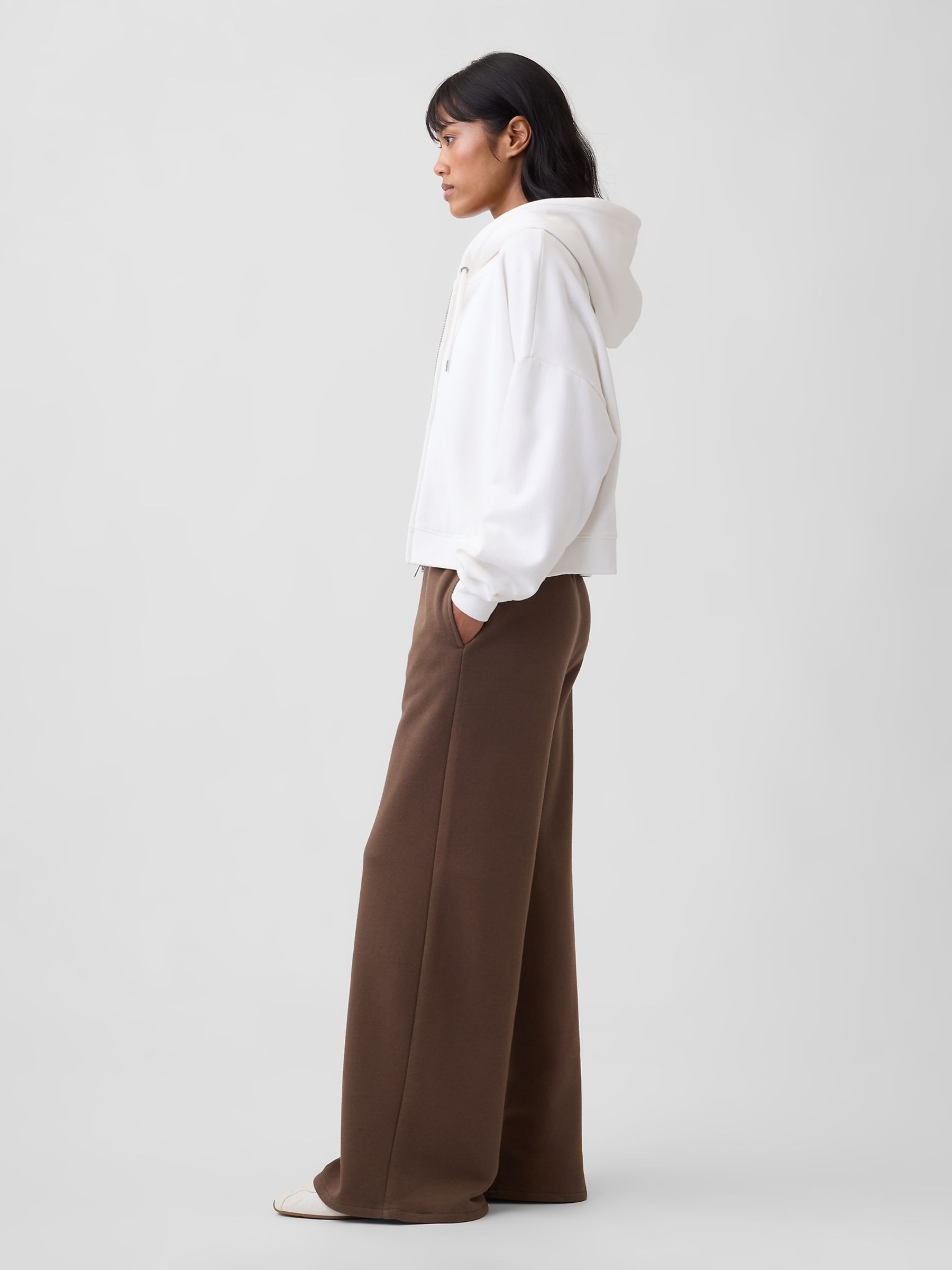 Dark Brown Vintage Soft Baggy Wide-Leg Joggers - Image 3 of 4