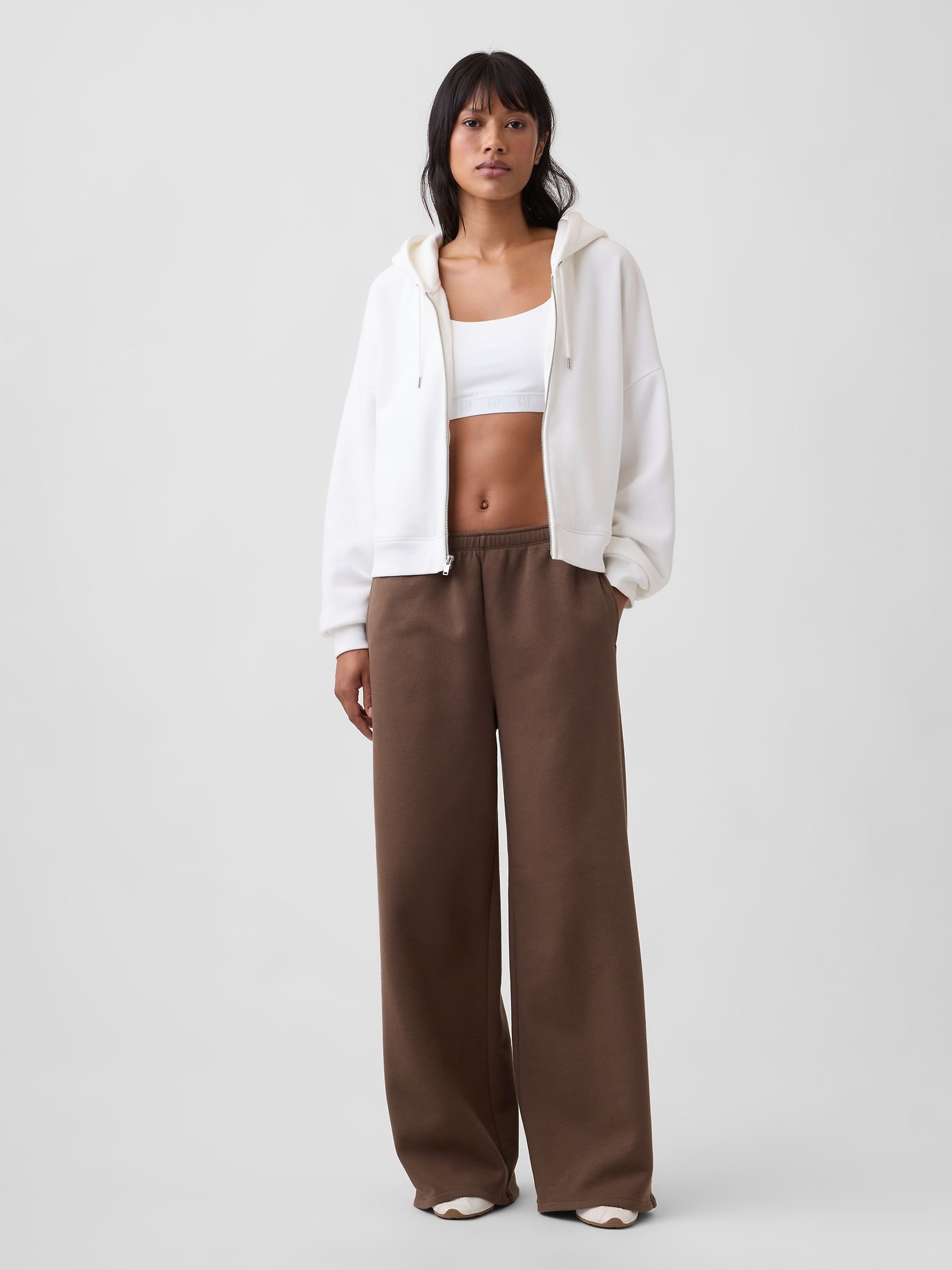 Dark Brown Vintage Soft Baggy Wide-Leg Joggers - Image 4 of 4