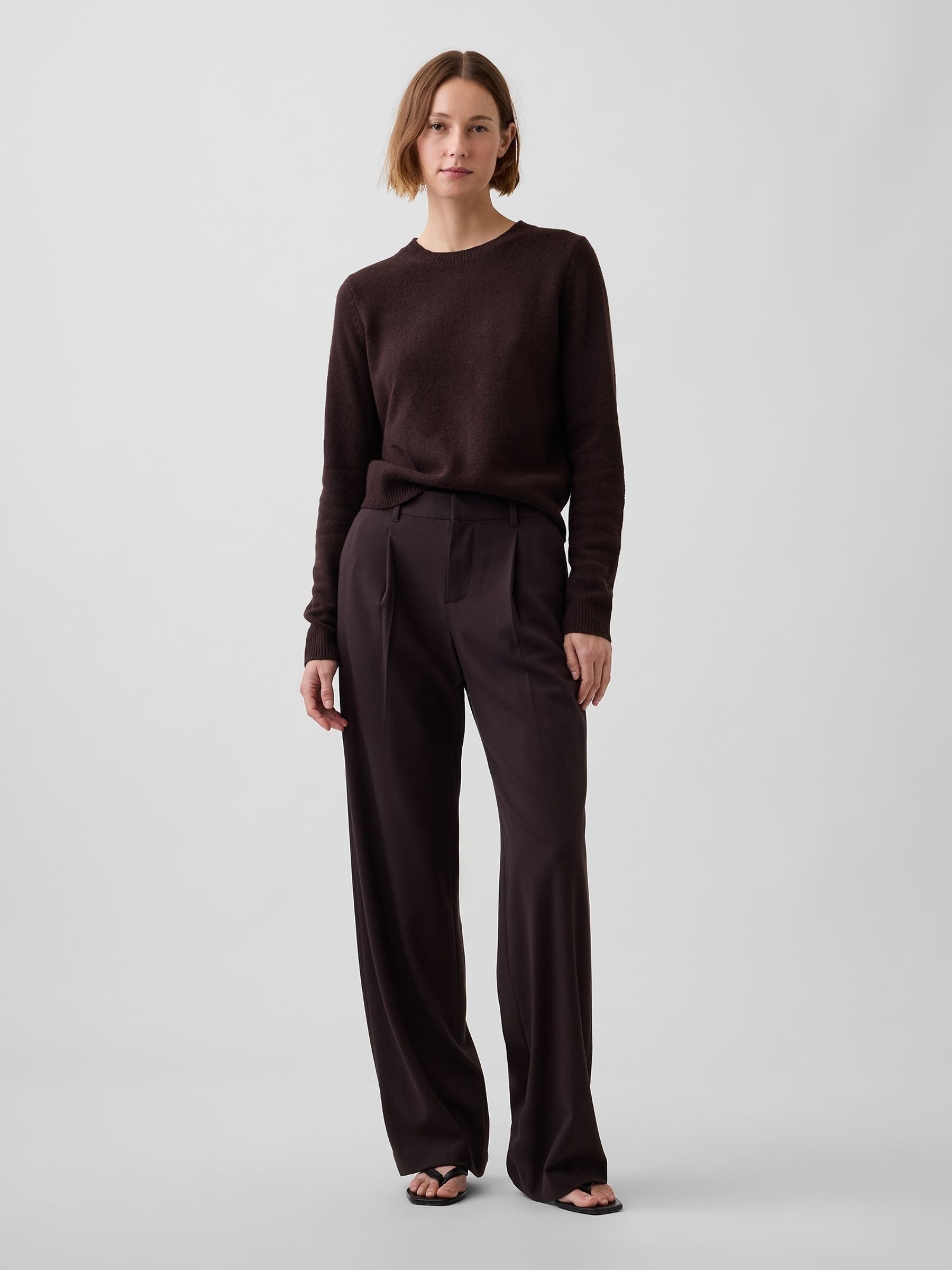 Dark Brown CashSoft Crew Jumper - Image 3 of 4