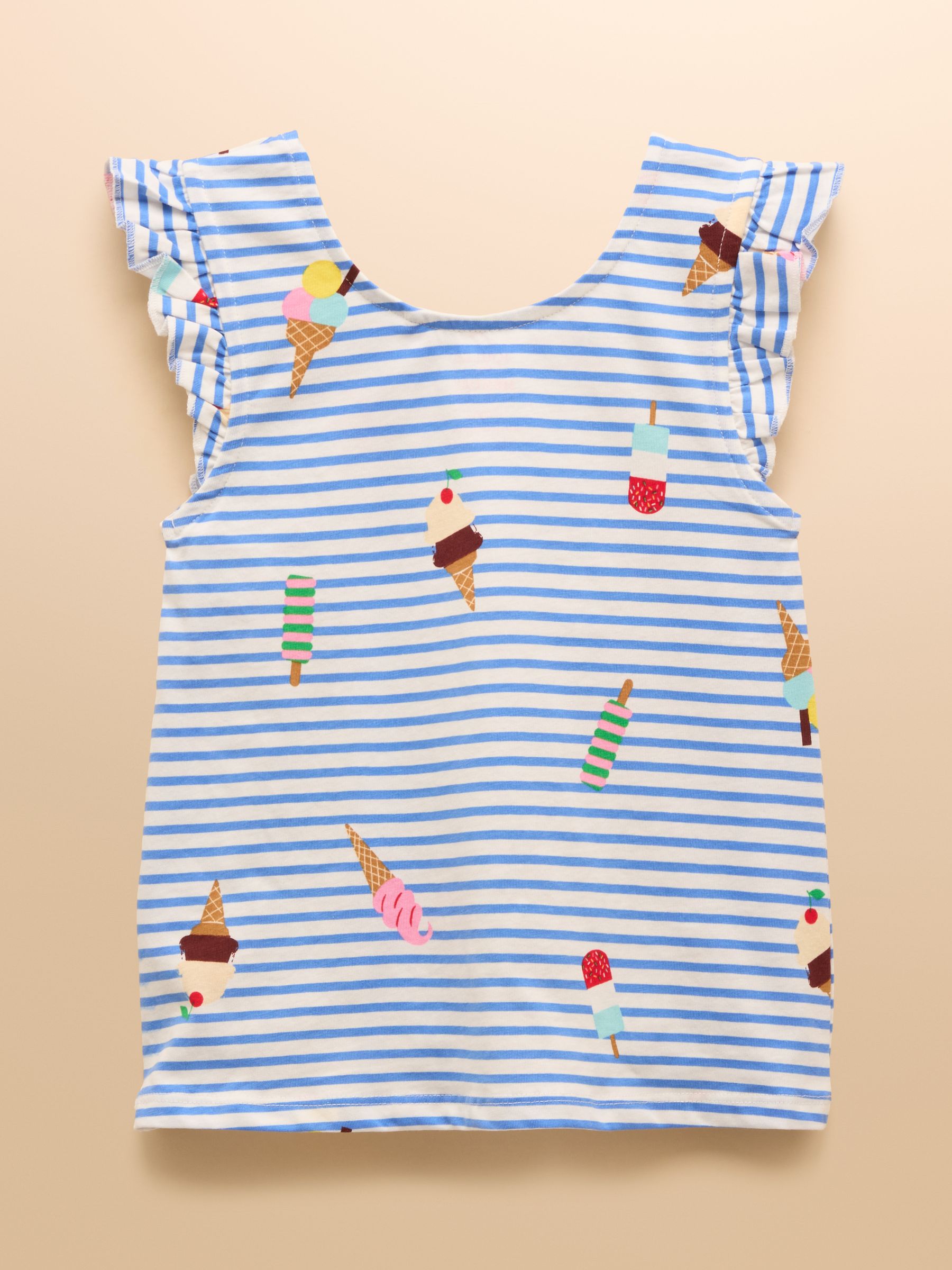 Butterfly Blue Frill Sleeve Vest - Image 2 of 5
