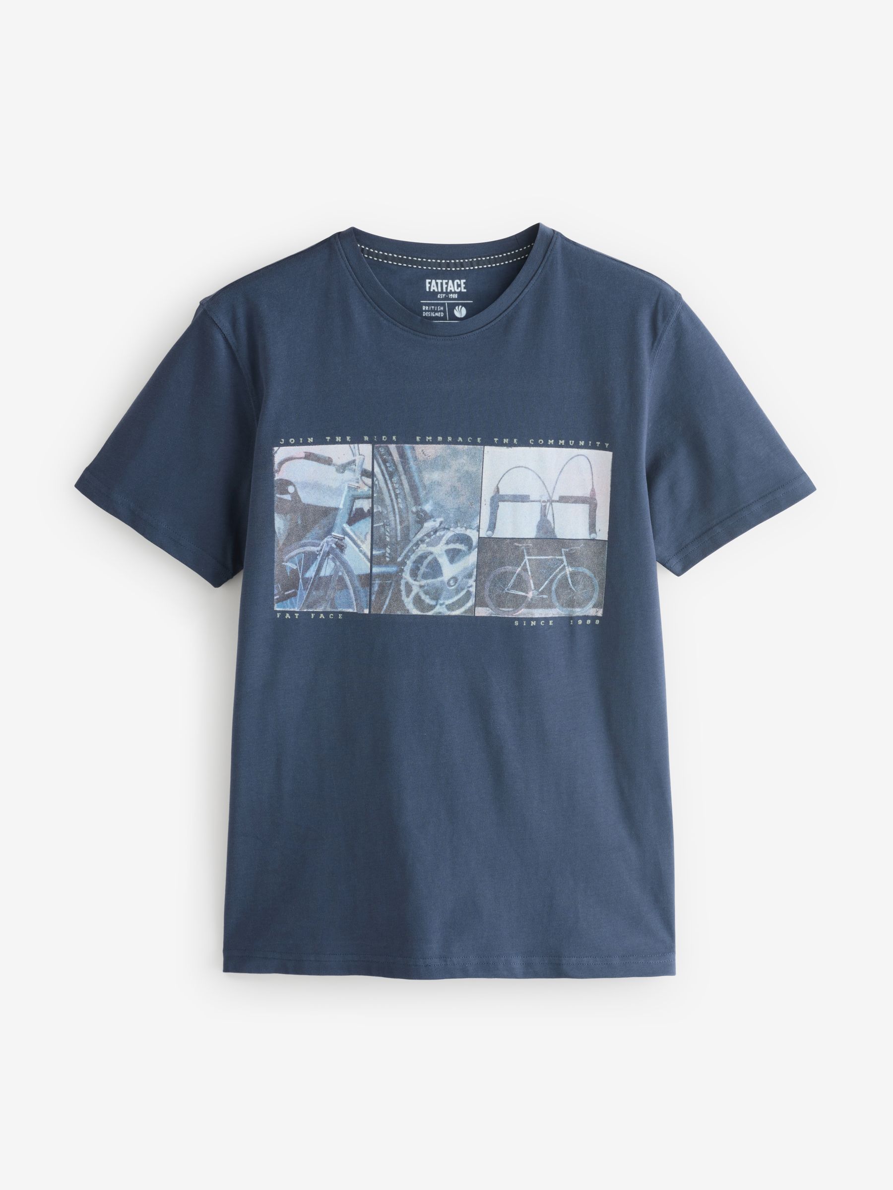 Navy Bike Community 100% Cotton T-Shirt - Image 1 of 1