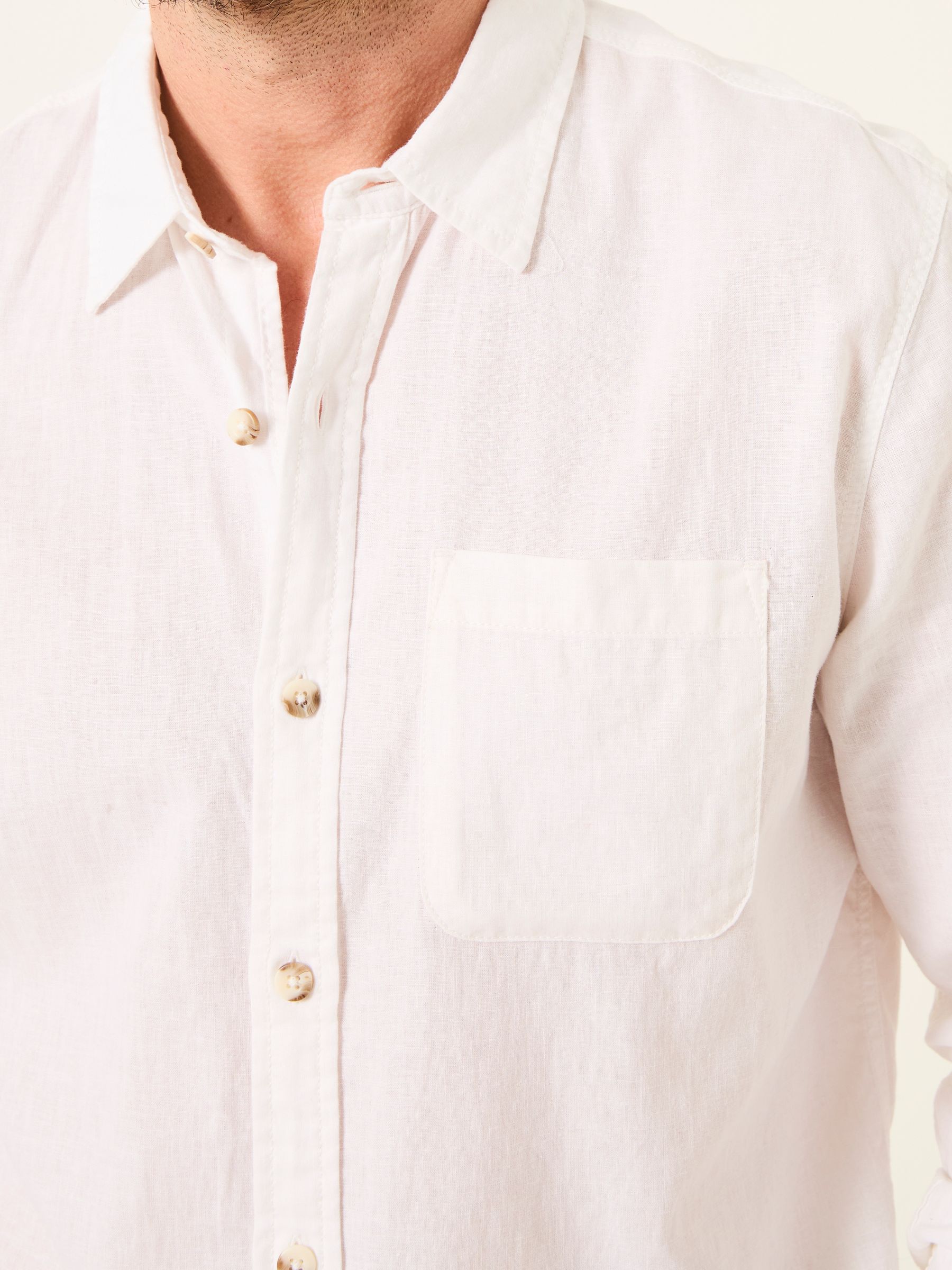 Bugle White Linen Cotton Shirt - Image 3 of 5