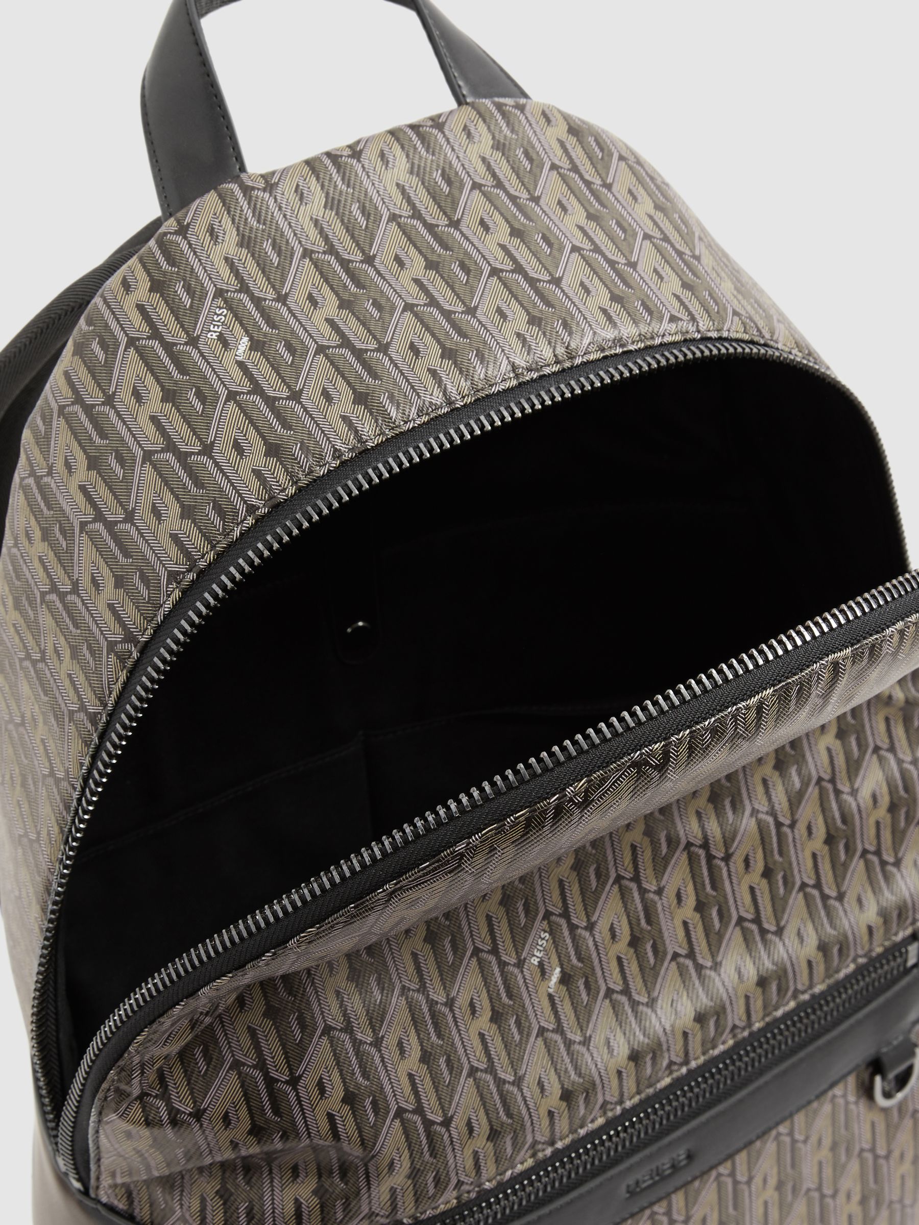 Monogram-Print Coated-Canvas Backpack in Grey Multi - Image 3 of 5