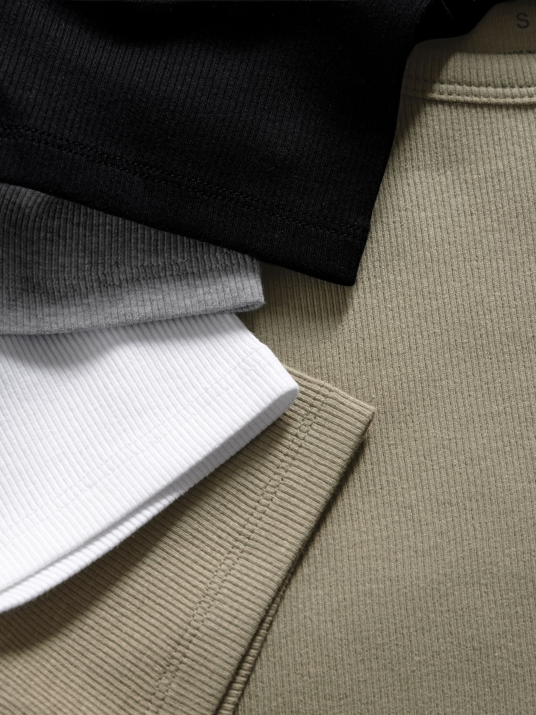 4 Pack Ribbed Cropped Fitted T-Shirts - Image 6 of 6