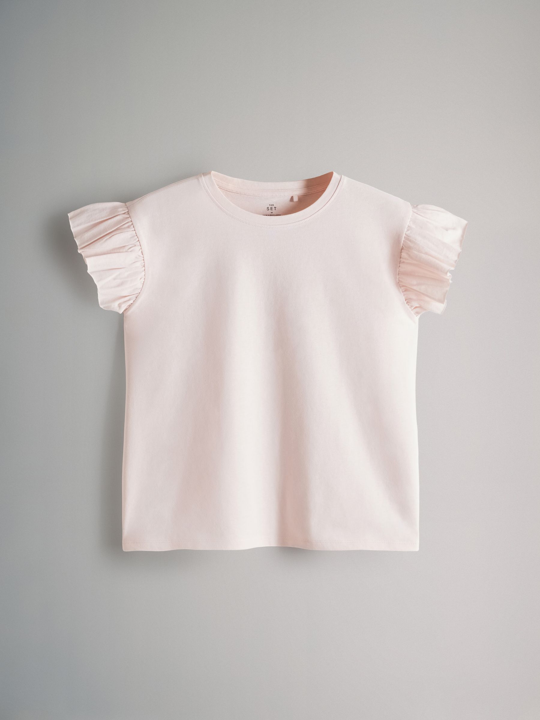 Black/Khaki Green/Cream/Light Pink - 4 Pack Ruffle Short Sleeve T-Shirts - Image 7 of 11