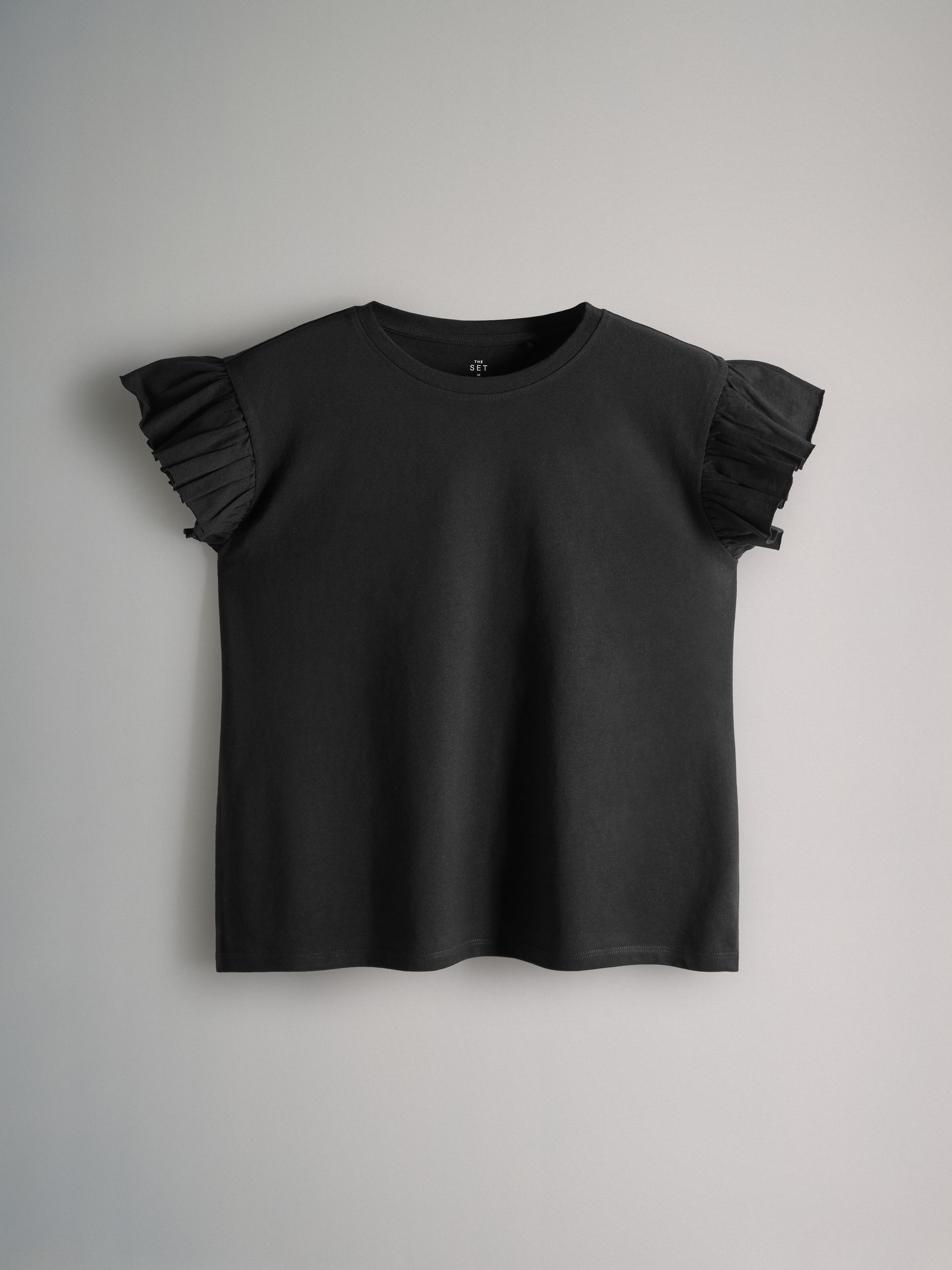 Black/Khaki Green/Cream/Light Pink - 4 Pack Ruffle Short Sleeve T-Shirts - Image 8 of 11