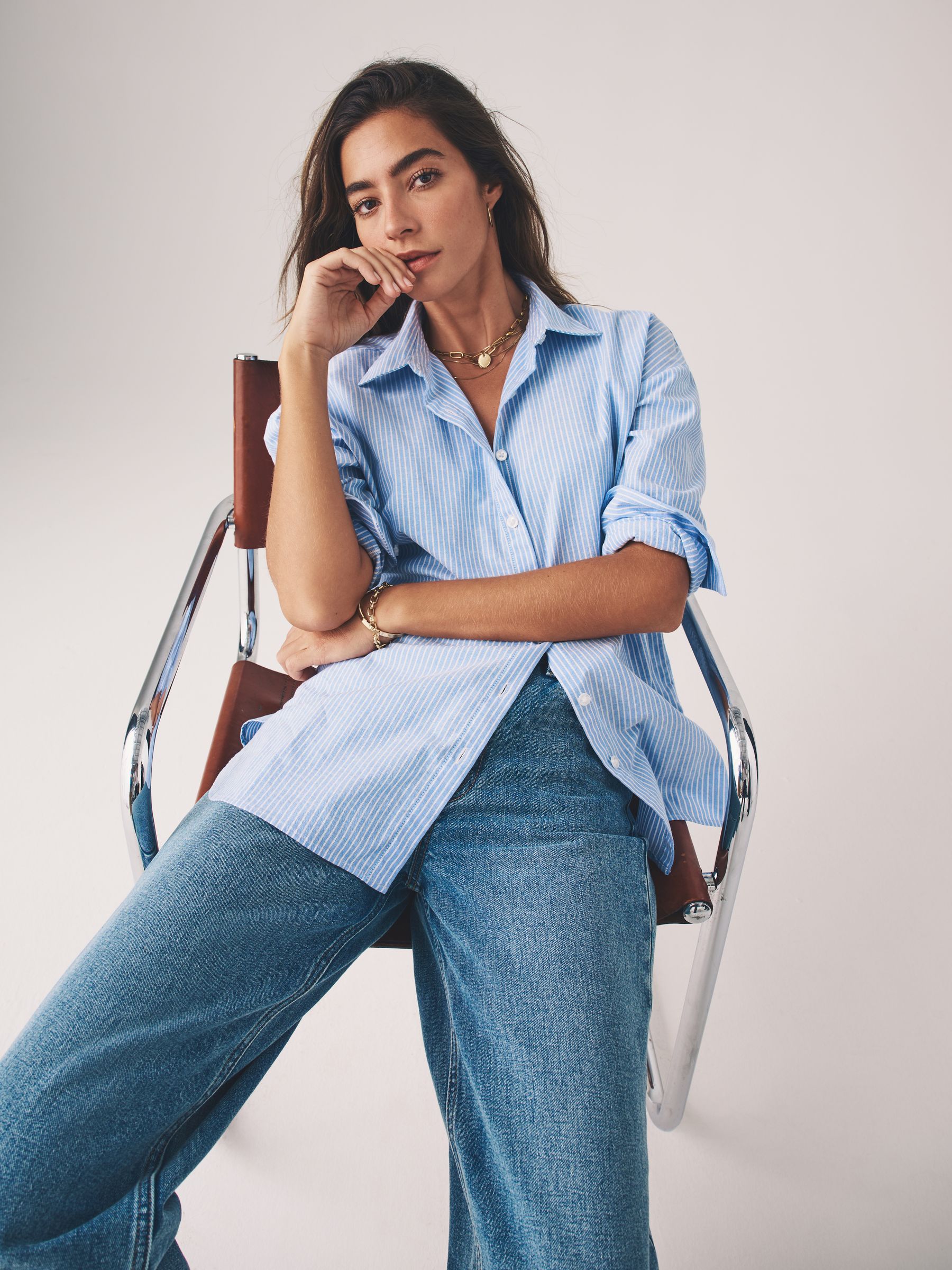 Blue White Stripe/White - 2 Pack Oxford Shirt - Image 4 of 10