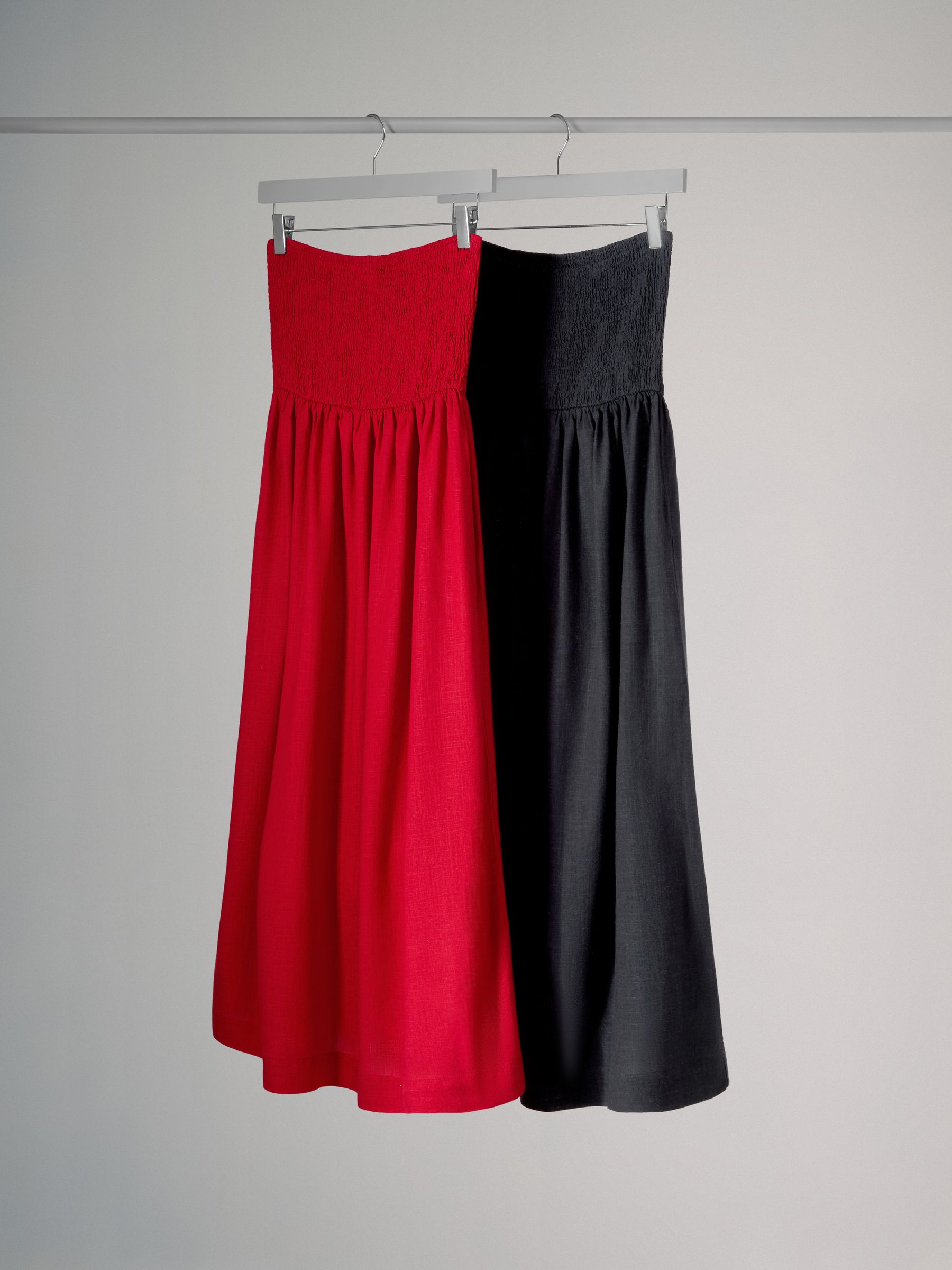 Black 2 Pack Bandeau Maxi Dresses with Linen - Image 1 of 3