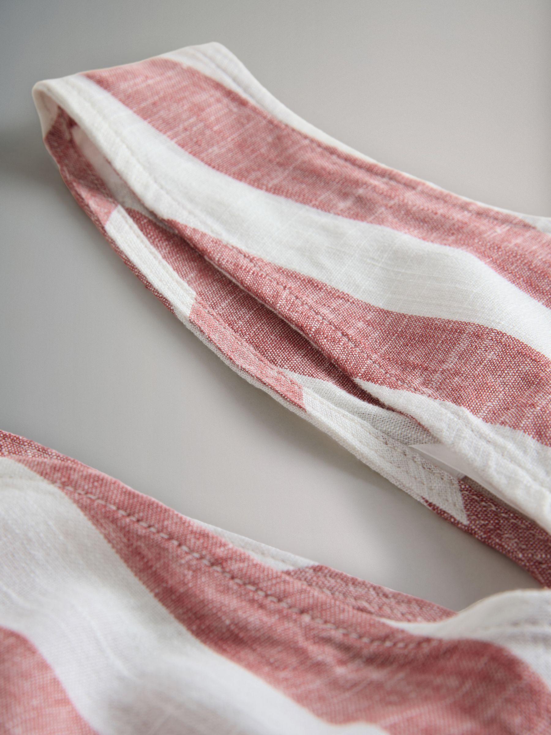 Black/Clay Stripe 2 Pack V-Neck Shift Dress with Linen - Image 8 of 9