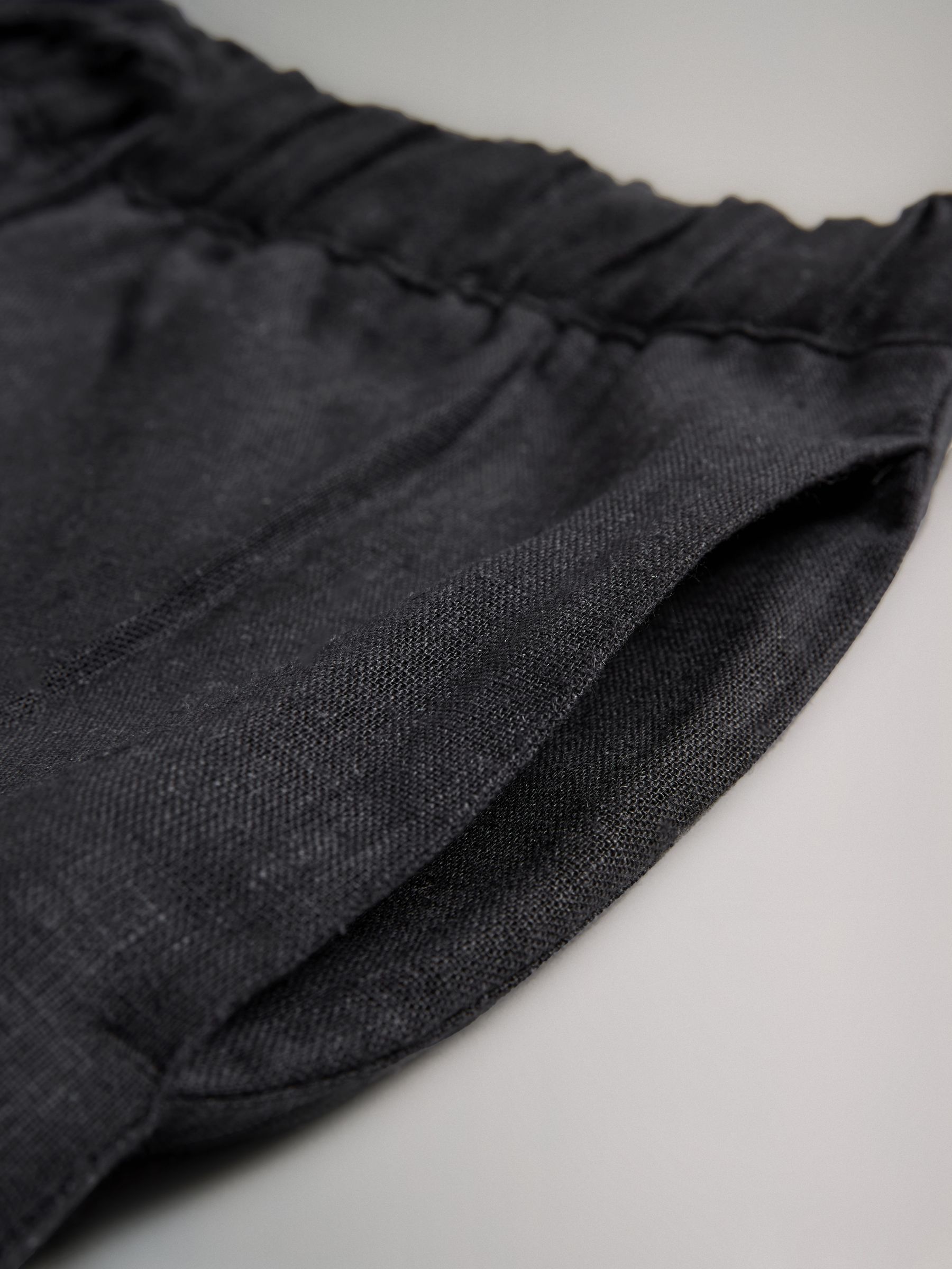 Black/White 2 Pack Linen Blend Shorts - Image 5 of 5