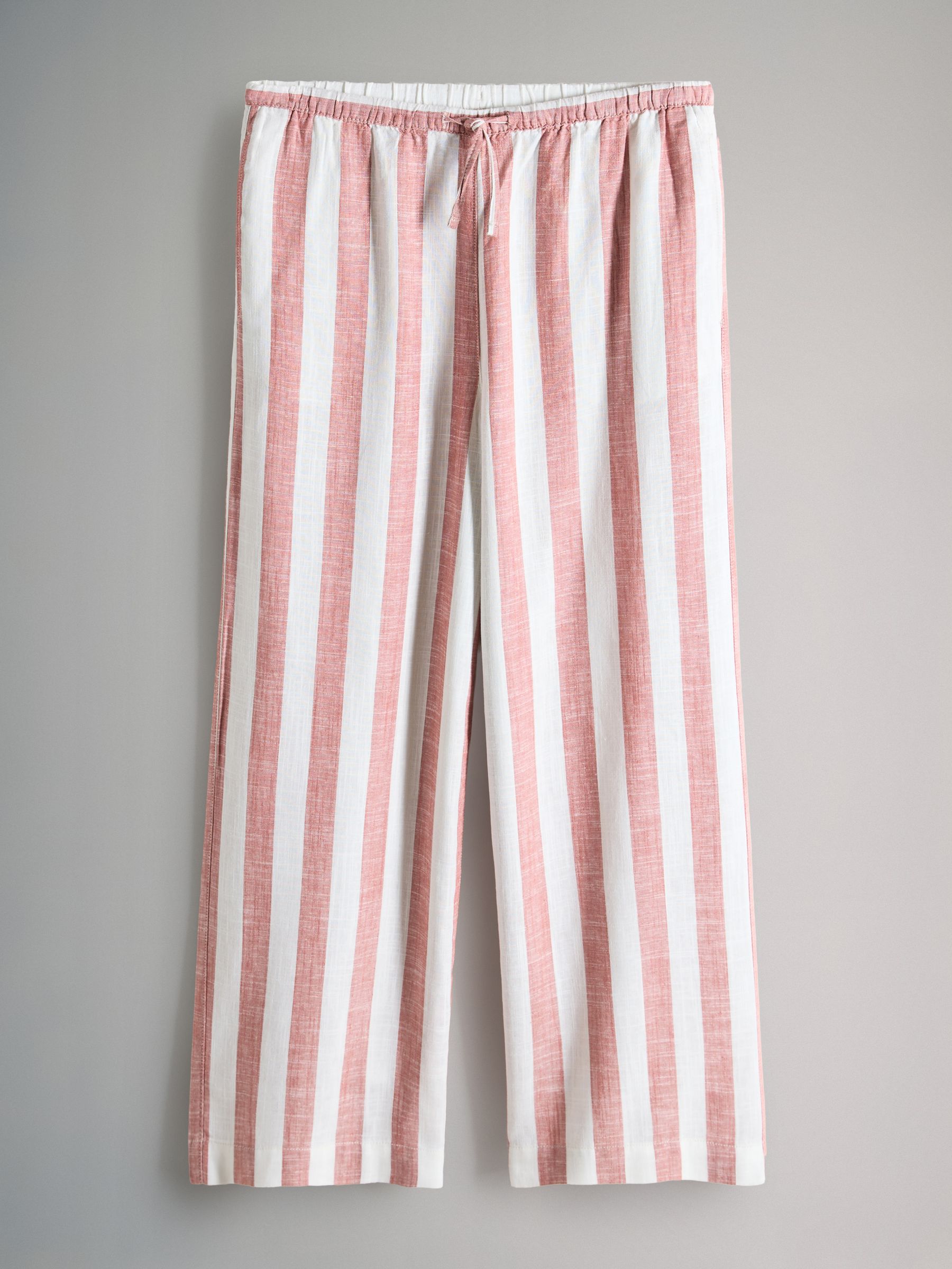 Black/Neutral/Clay Stripe Pull On Wide Leg Trousers 3 Pack With Linen - Image 10 of 14