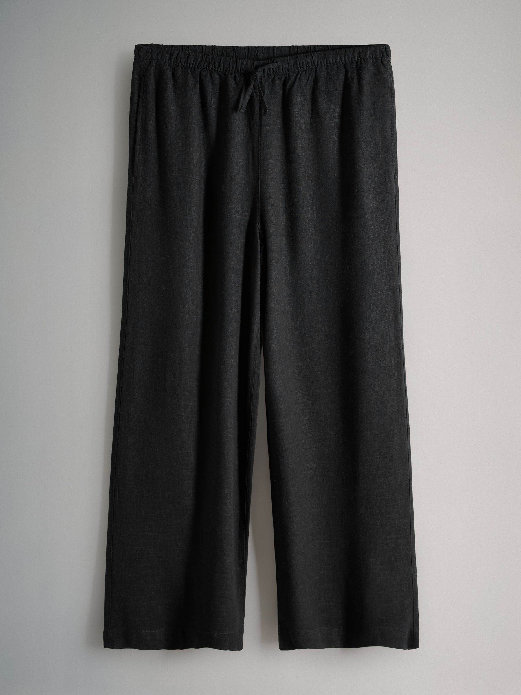 Black/Neutral/Clay Stripe Pull On Wide Leg Trousers 3 Pack With Linen - Image 11 of 14