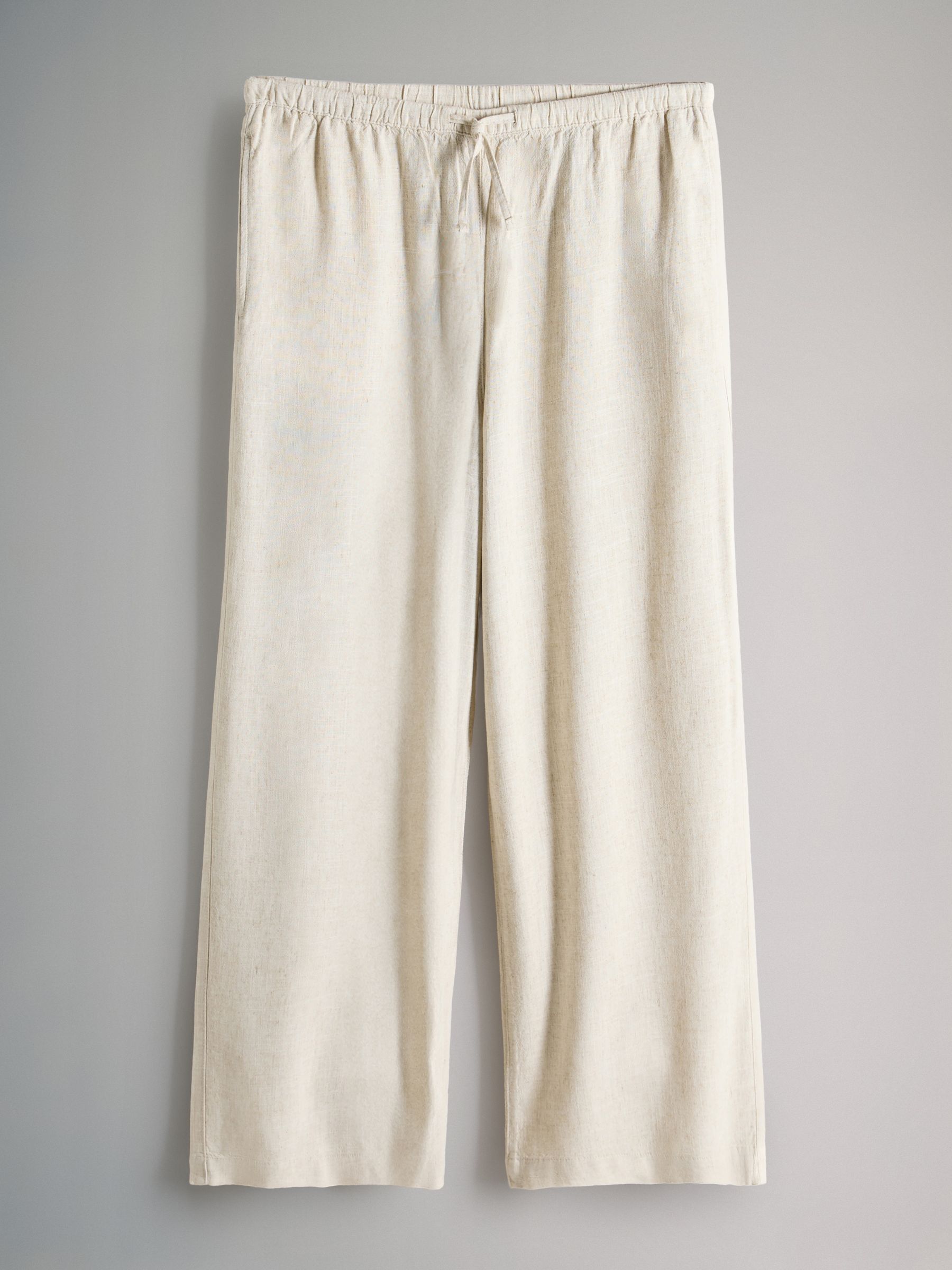 Black/Neutral/Clay Stripe Pull On Wide Leg Trousers 3 Pack With Linen - Image 12 of 14