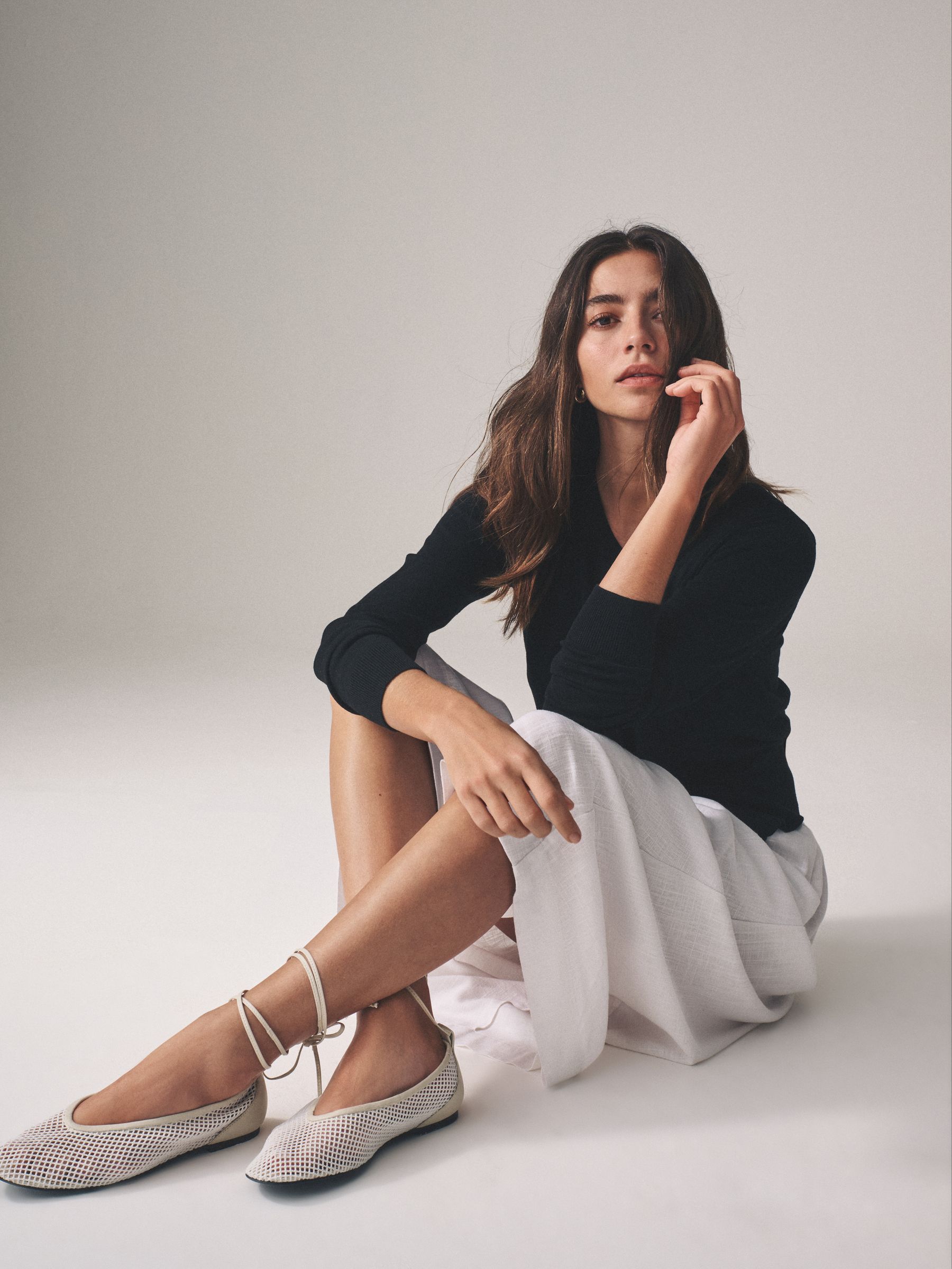 White/Black 2 Pack Pull On Maxi Skirts with Linen - Image 7 of 11