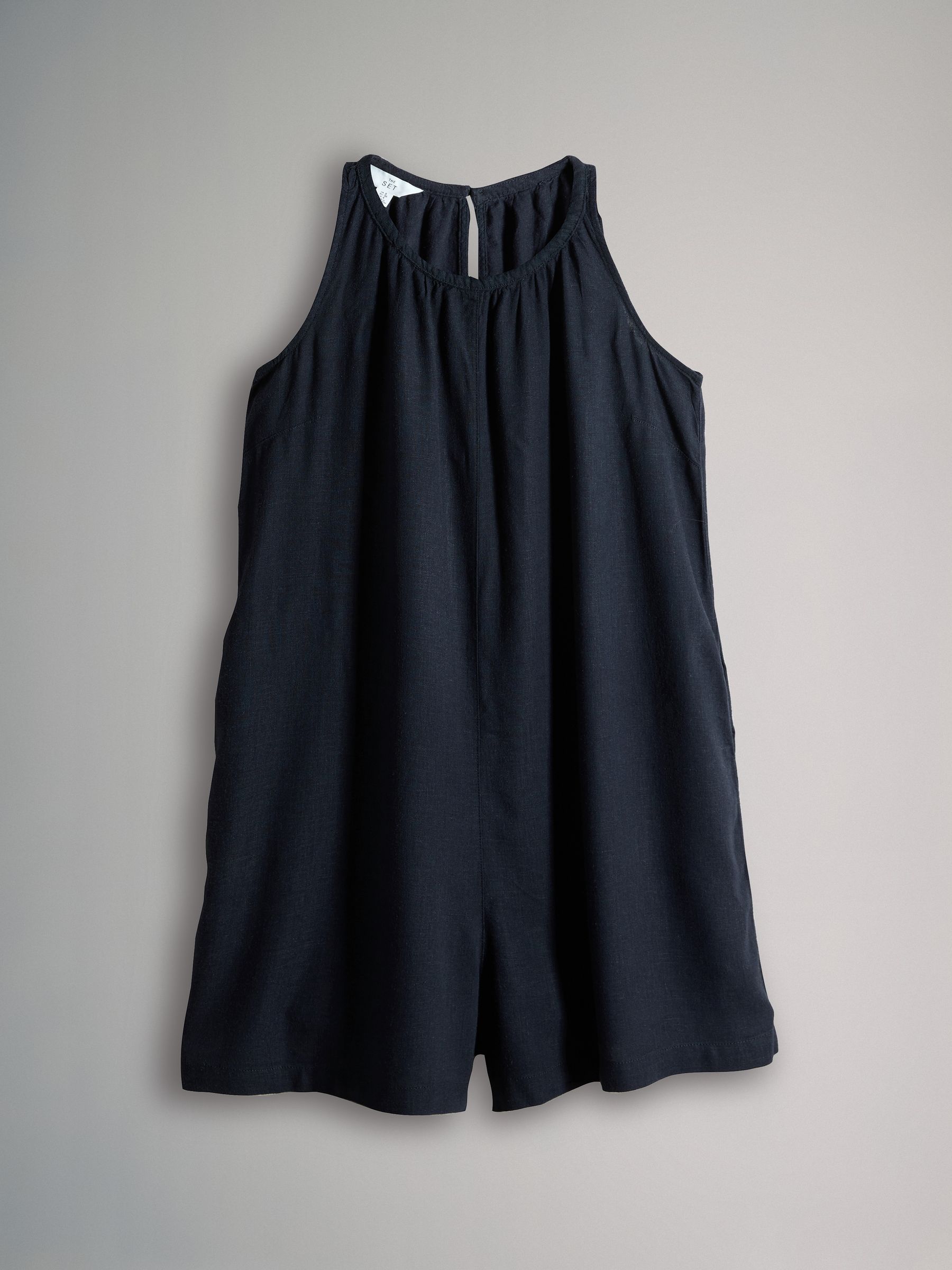 Navy/Pink Stripe 2 Pack Swing Playsuits with Linen - Image 9 of 11