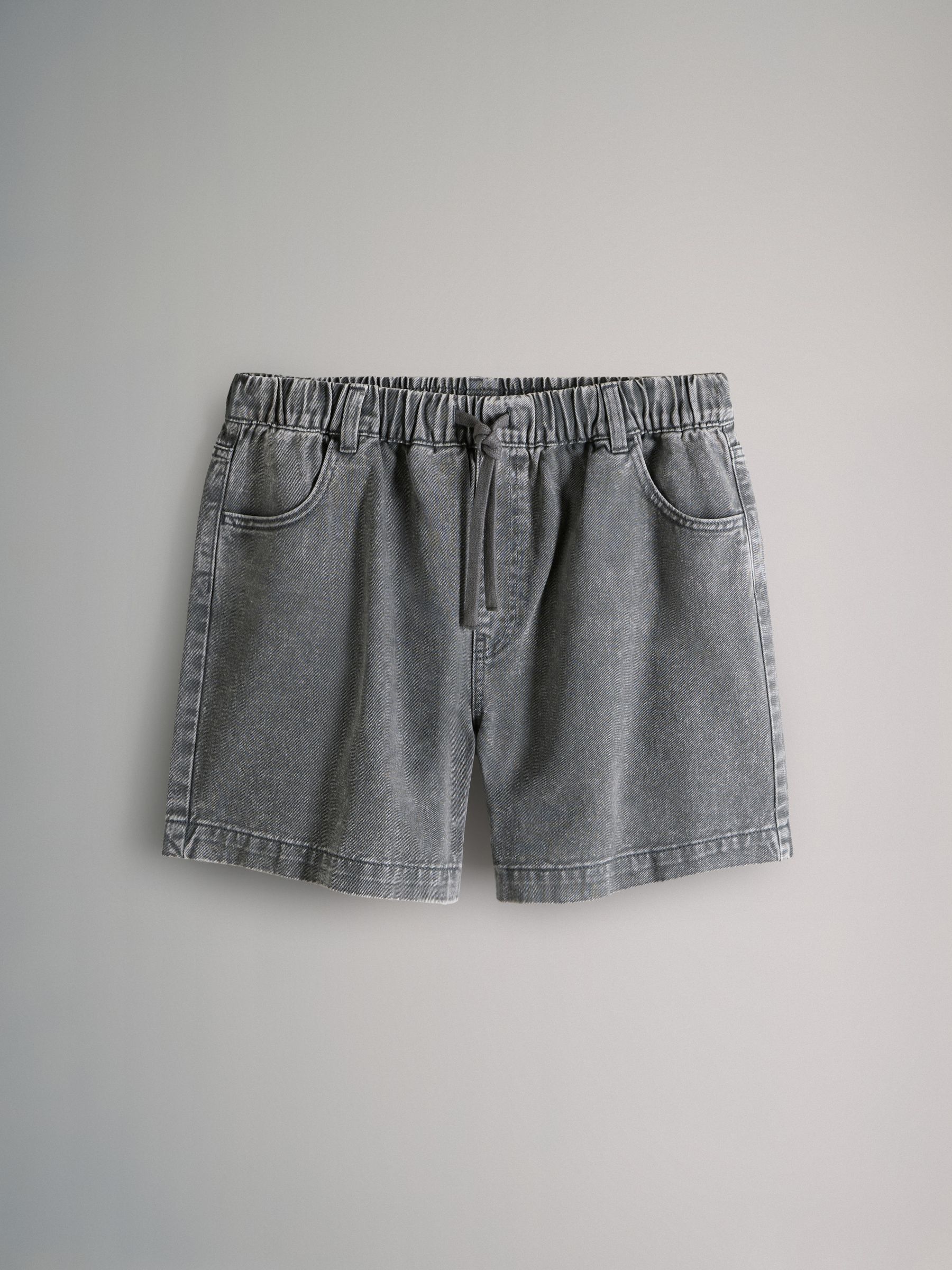 Ecru/Washed Grey 2 Pack Pull On Loose Denim Shorts - Image 9 of 11
