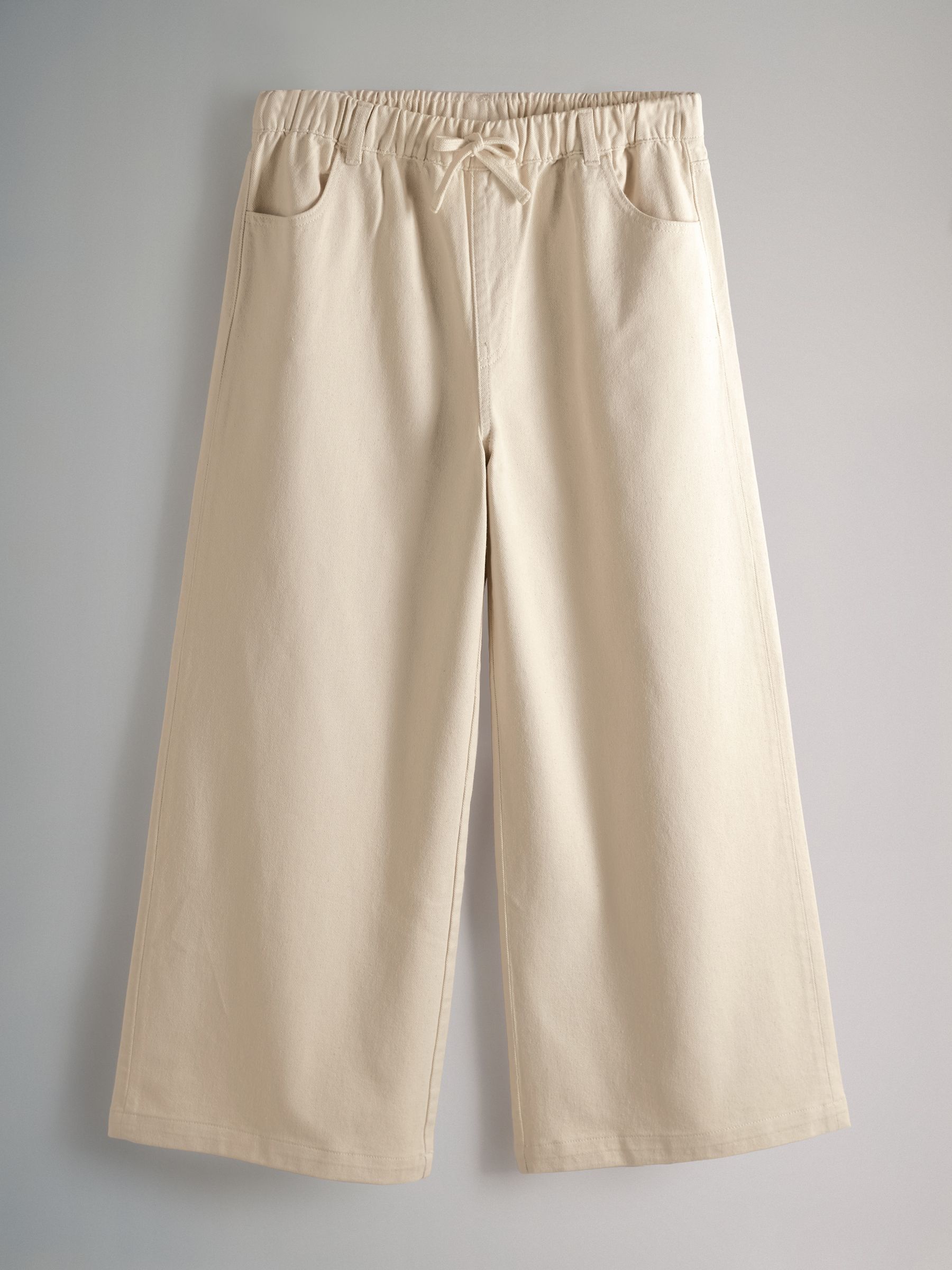 Ecru/Washed Grey - 2 Pack Pull On Wide Leg Jeans - Image 7 of 10