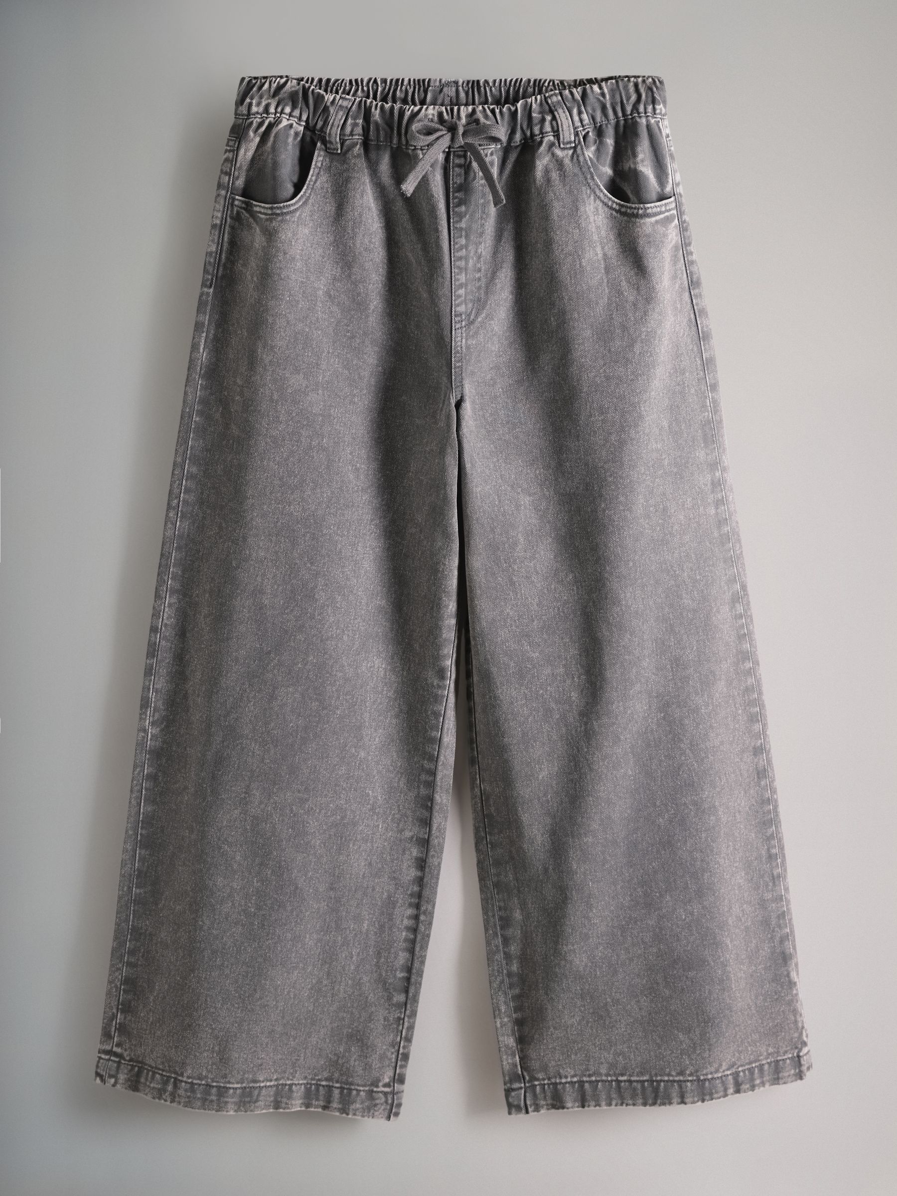 Ecru/Washed Grey - 2 Pack Pull On Wide Leg Jeans - Image 8 of 10