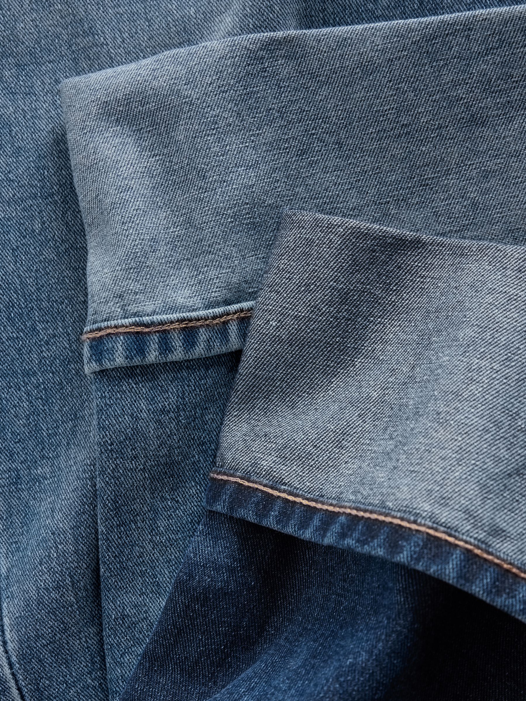 Mid Blue/Dark Blue 2 Pack Wide Leg Turn Up Hem Jeans - Image 6 of 6