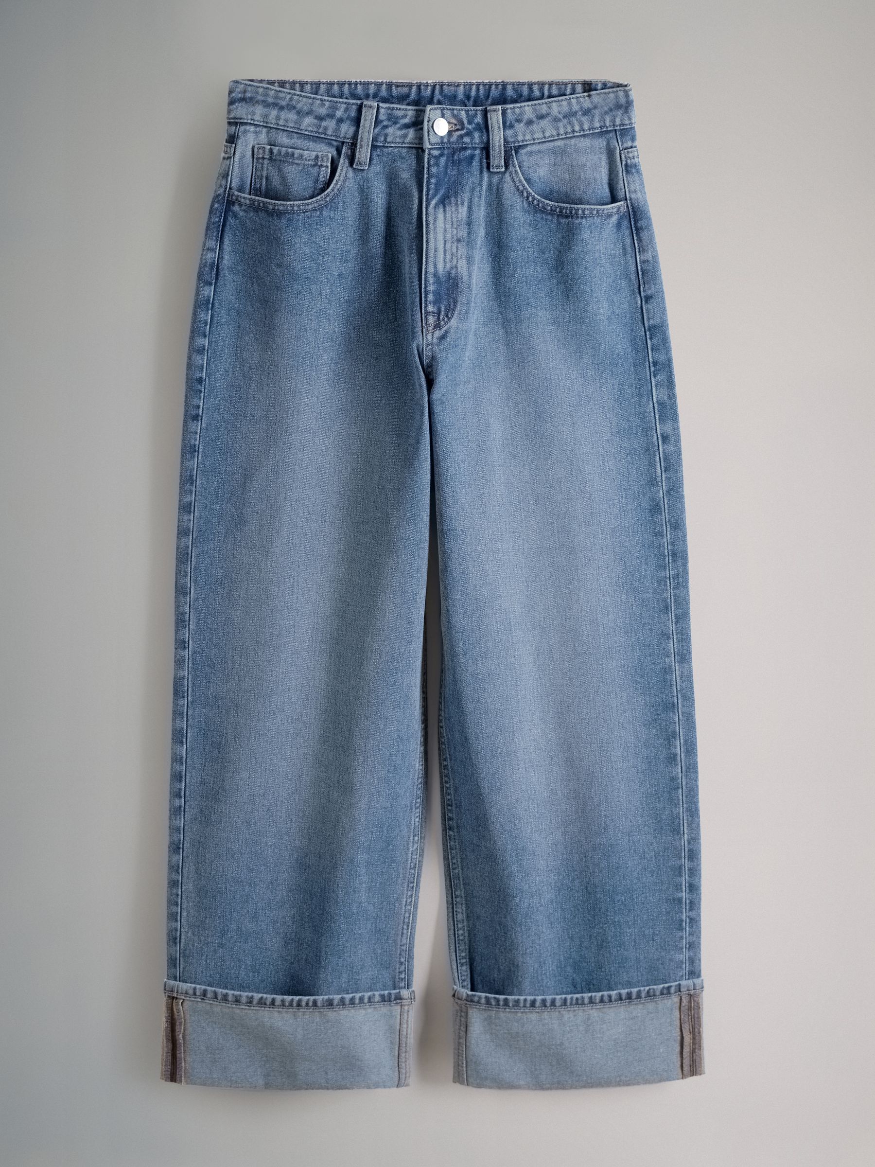 2 Pack Wide Leg Turn Up Hem Jeans - Image 8 of 11