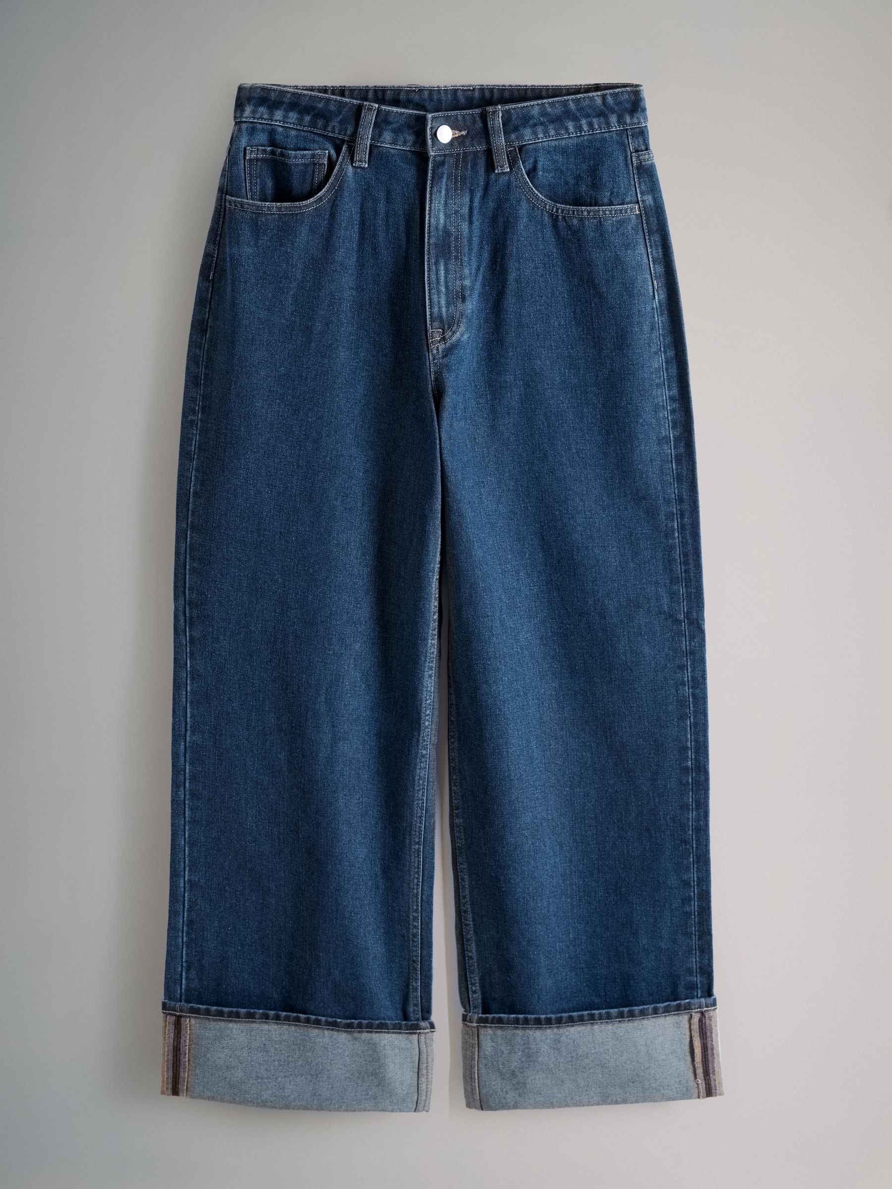 2 Pack Wide Leg Turn Up Hem Jeans - Image 9 of 11