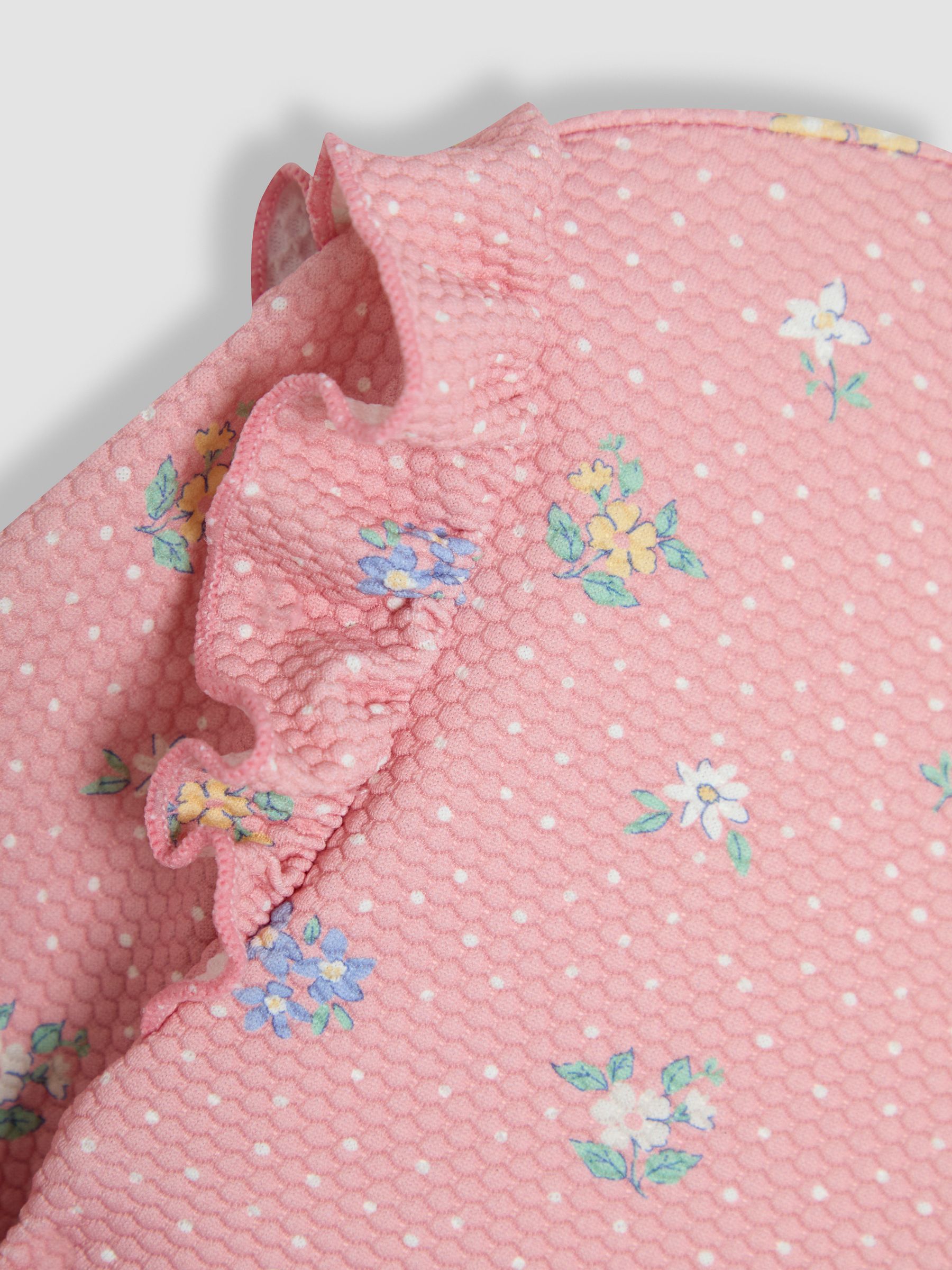 Pink Textured Long Sleeve Swimsuit - Image 3 of 3