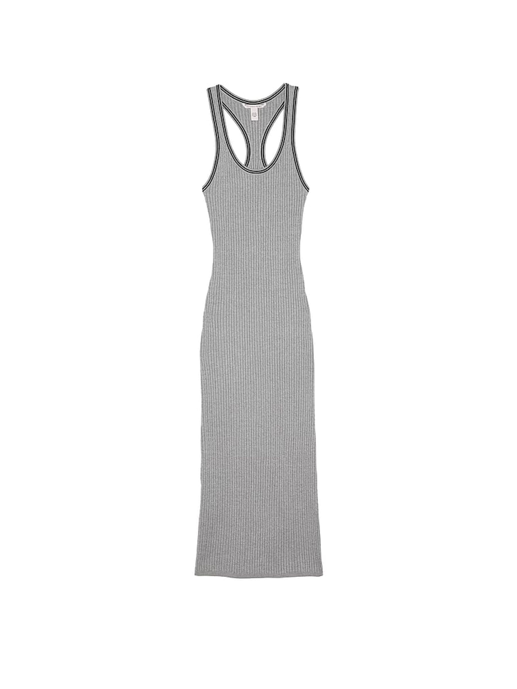 Grey Heather Logo Cable Knit Tank Slip Dress - Image 3 of 3
