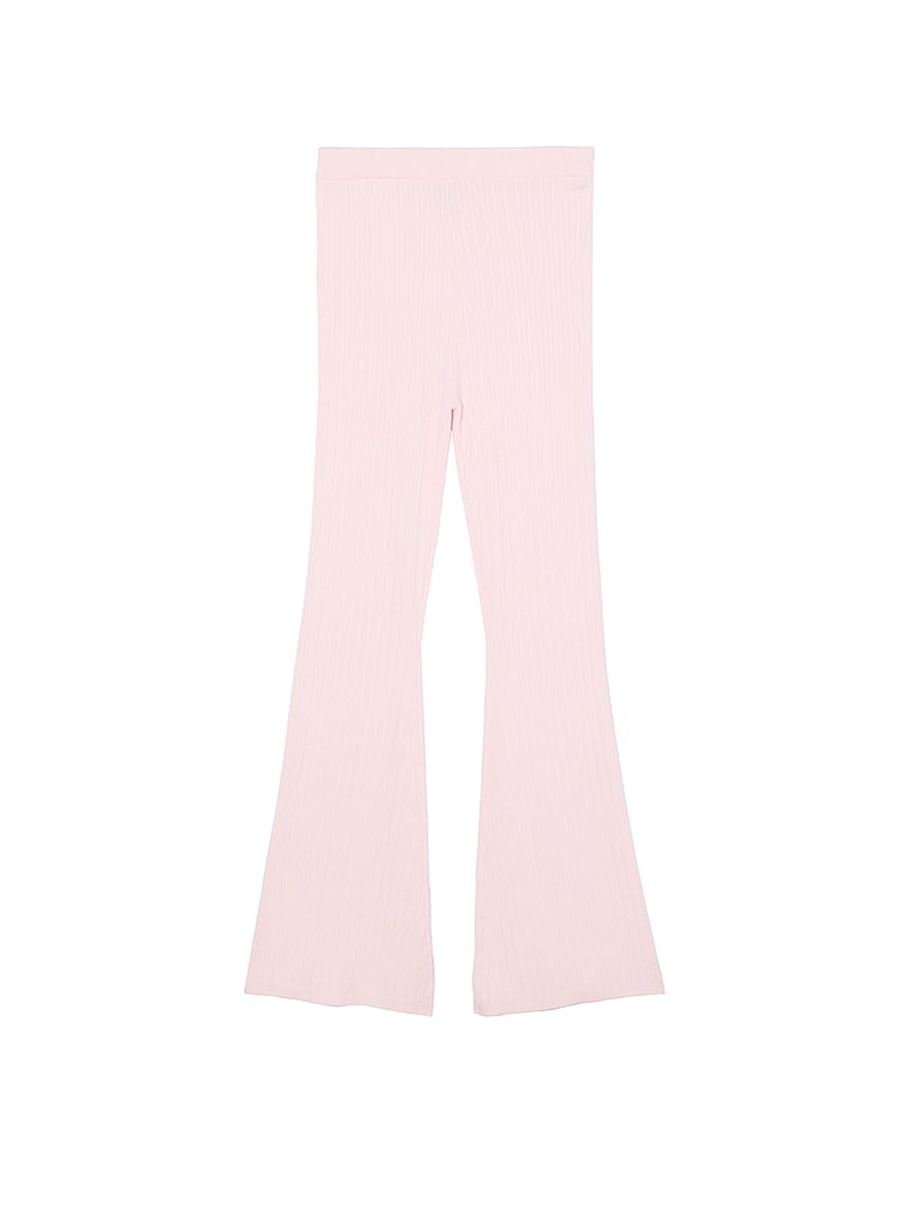 Heather Pink Petal Logo Cable Knit Flared Lounge Joggers - Image 3 of 5