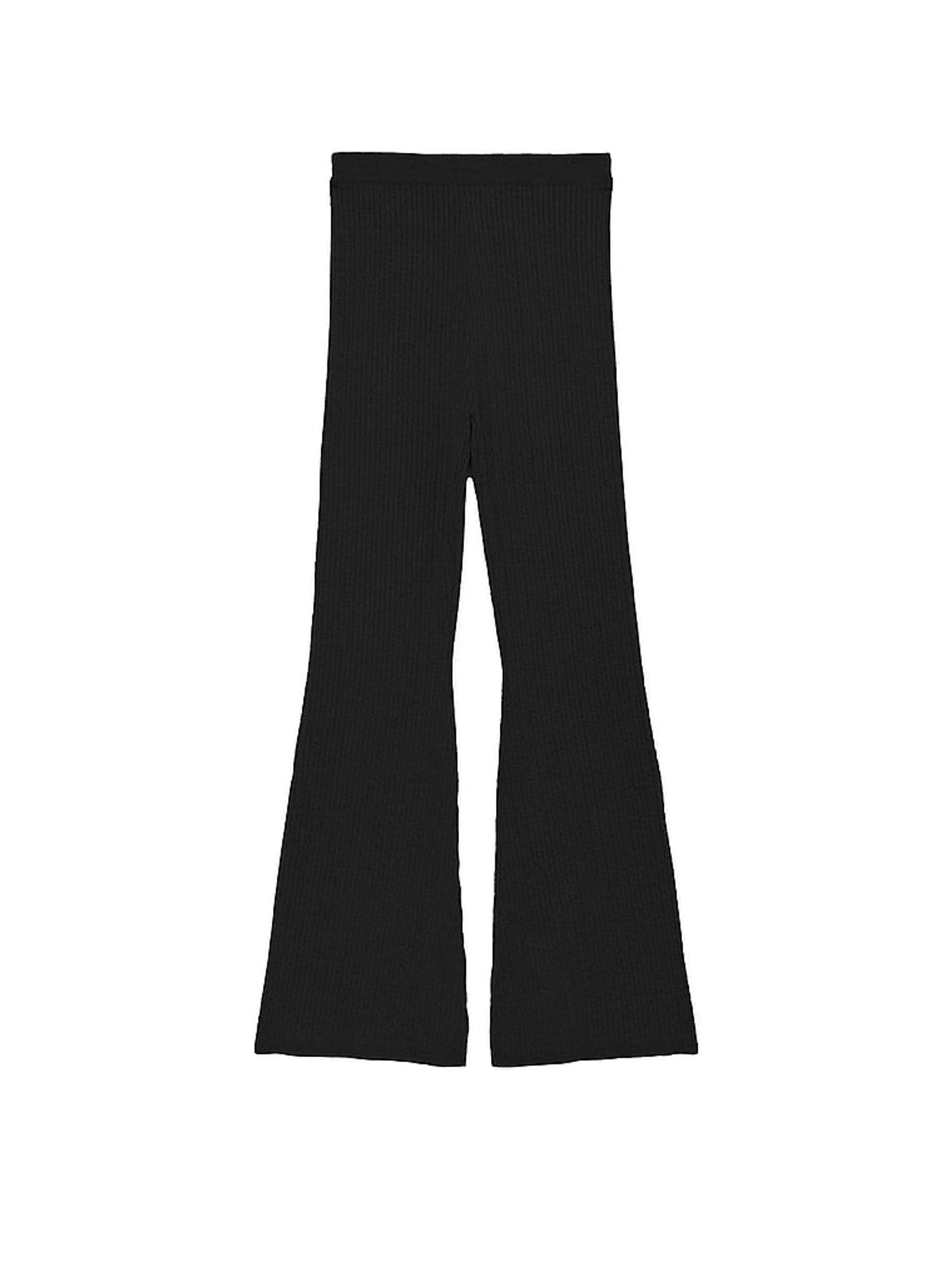 Black Logo Cable Knit Flared Lounge Joggers - Image 3 of 5