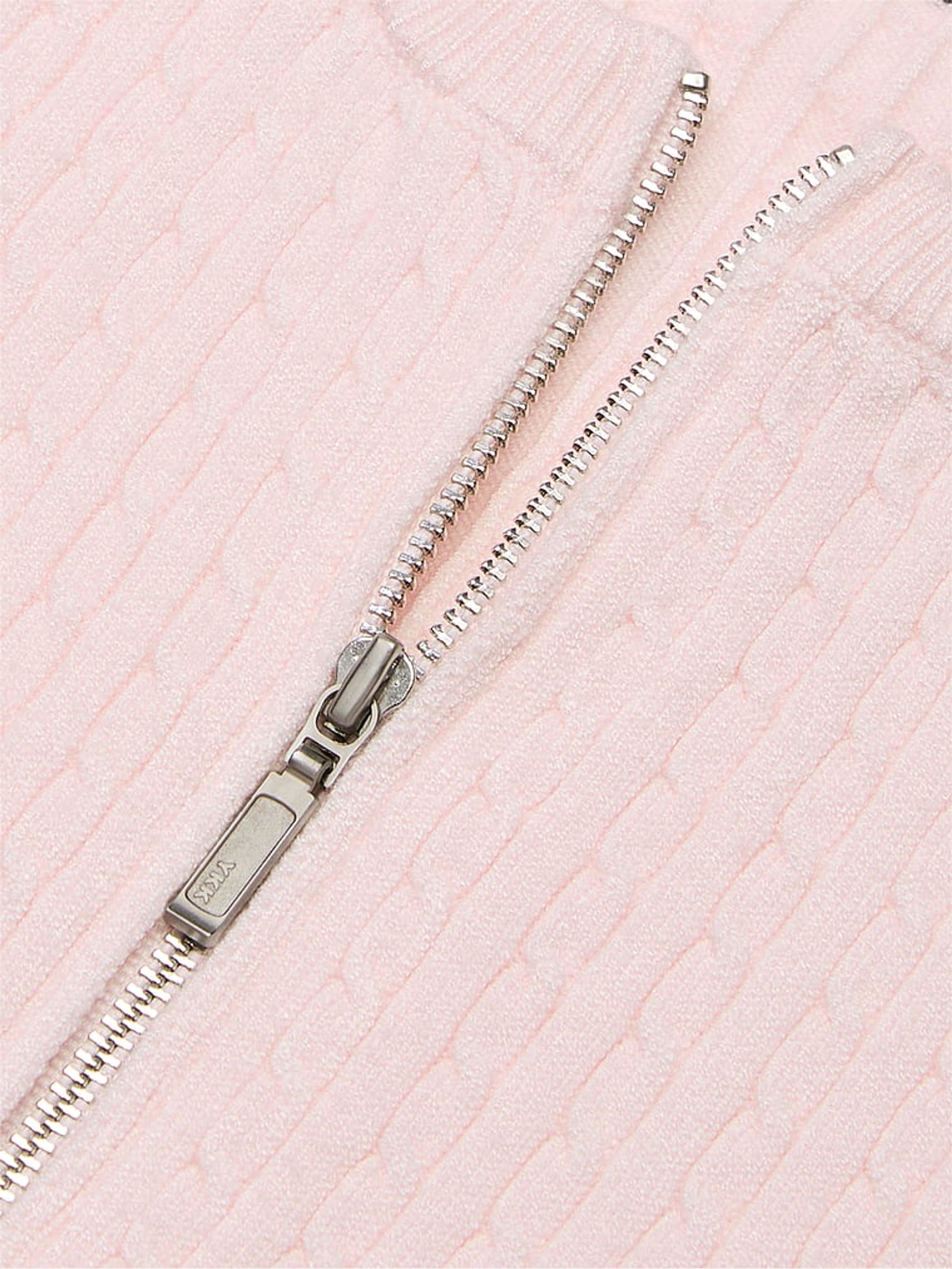 Heather Pink Petal Logo Cable Knit Sleep Cardigan - Image 4 of 4