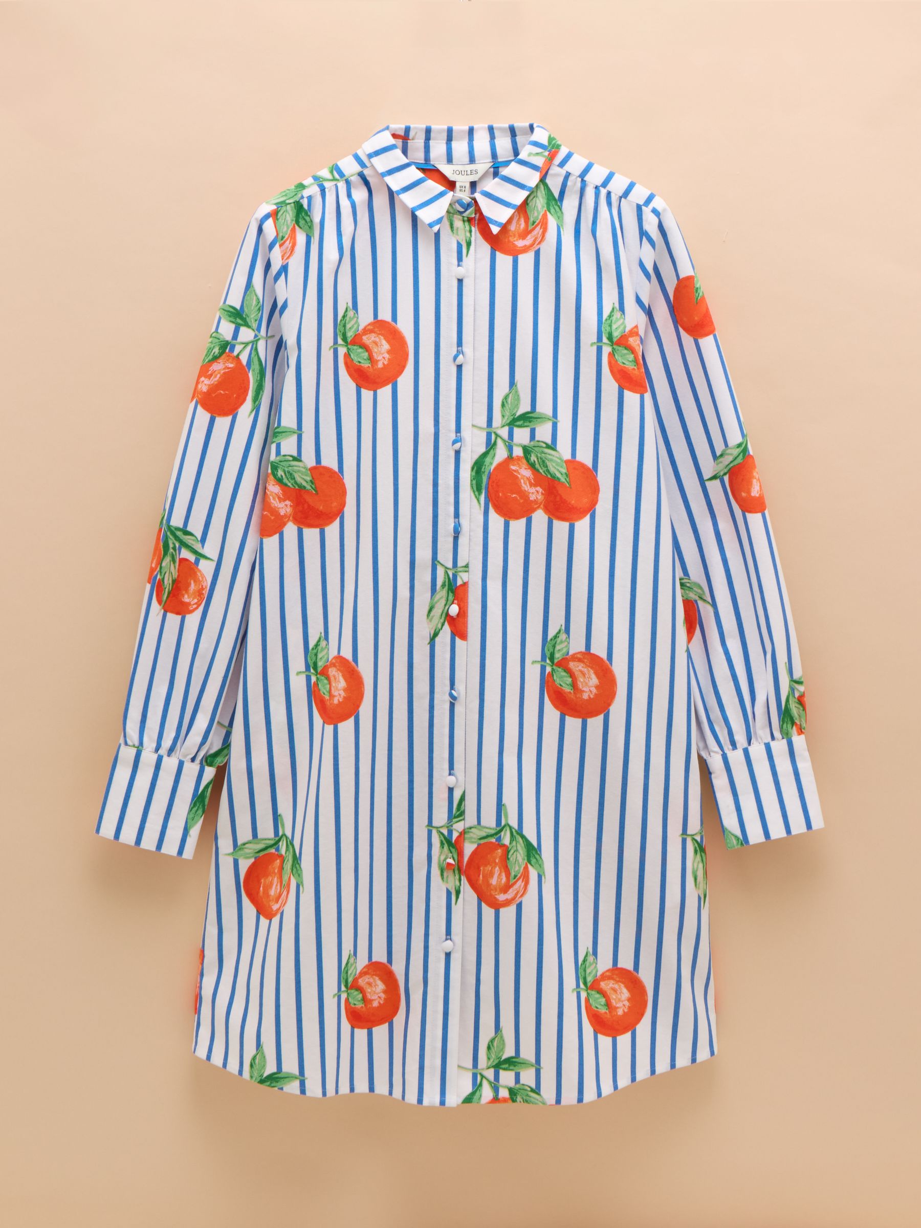 Phoebe Orange Print Cotton Shirt Dress - Image 7 of 7
